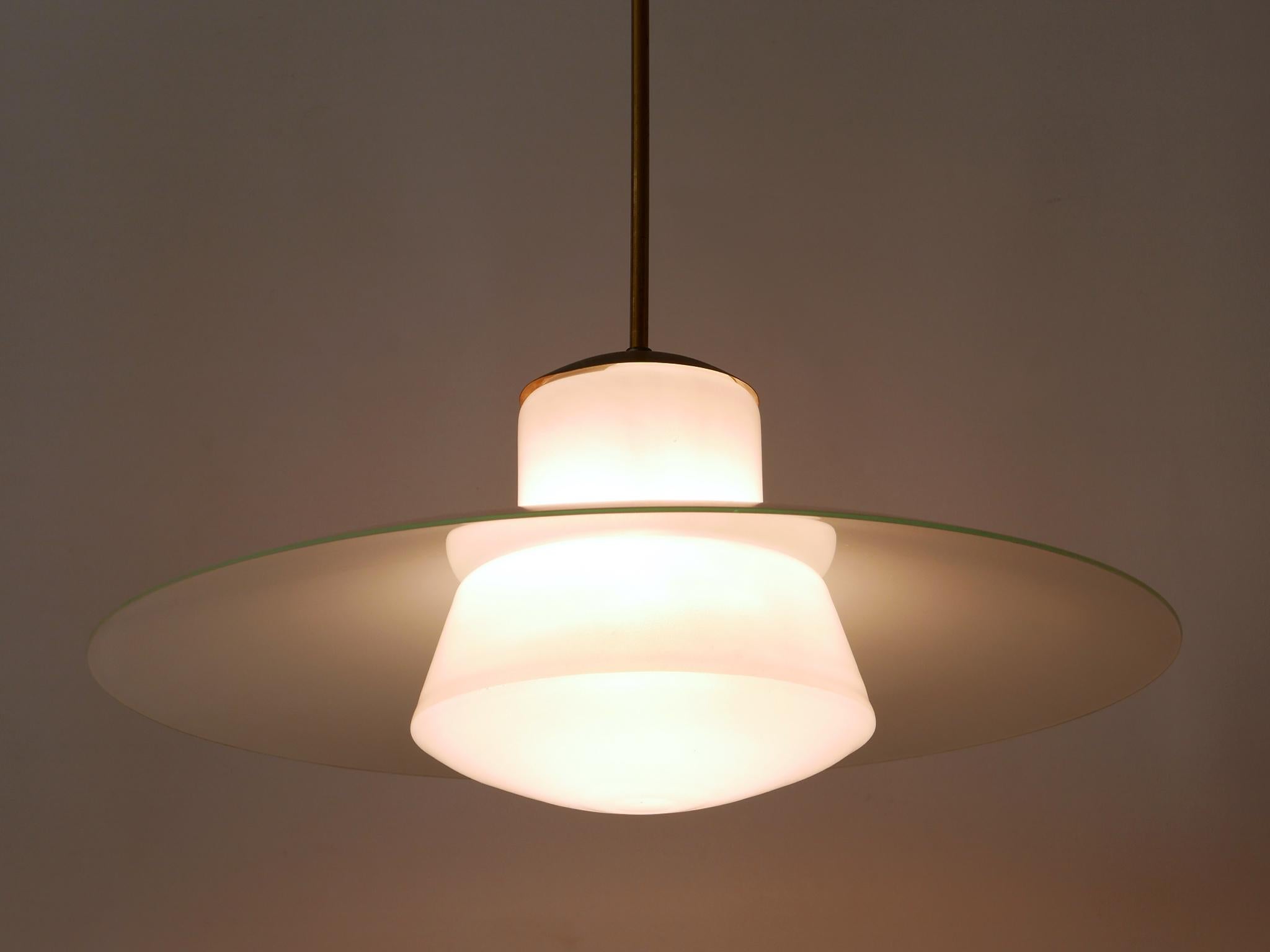 Brass Rare Mid-Century Modern Pendant Lamp by Wolfgang Tümpel for Doria Germany 1950s For Sale