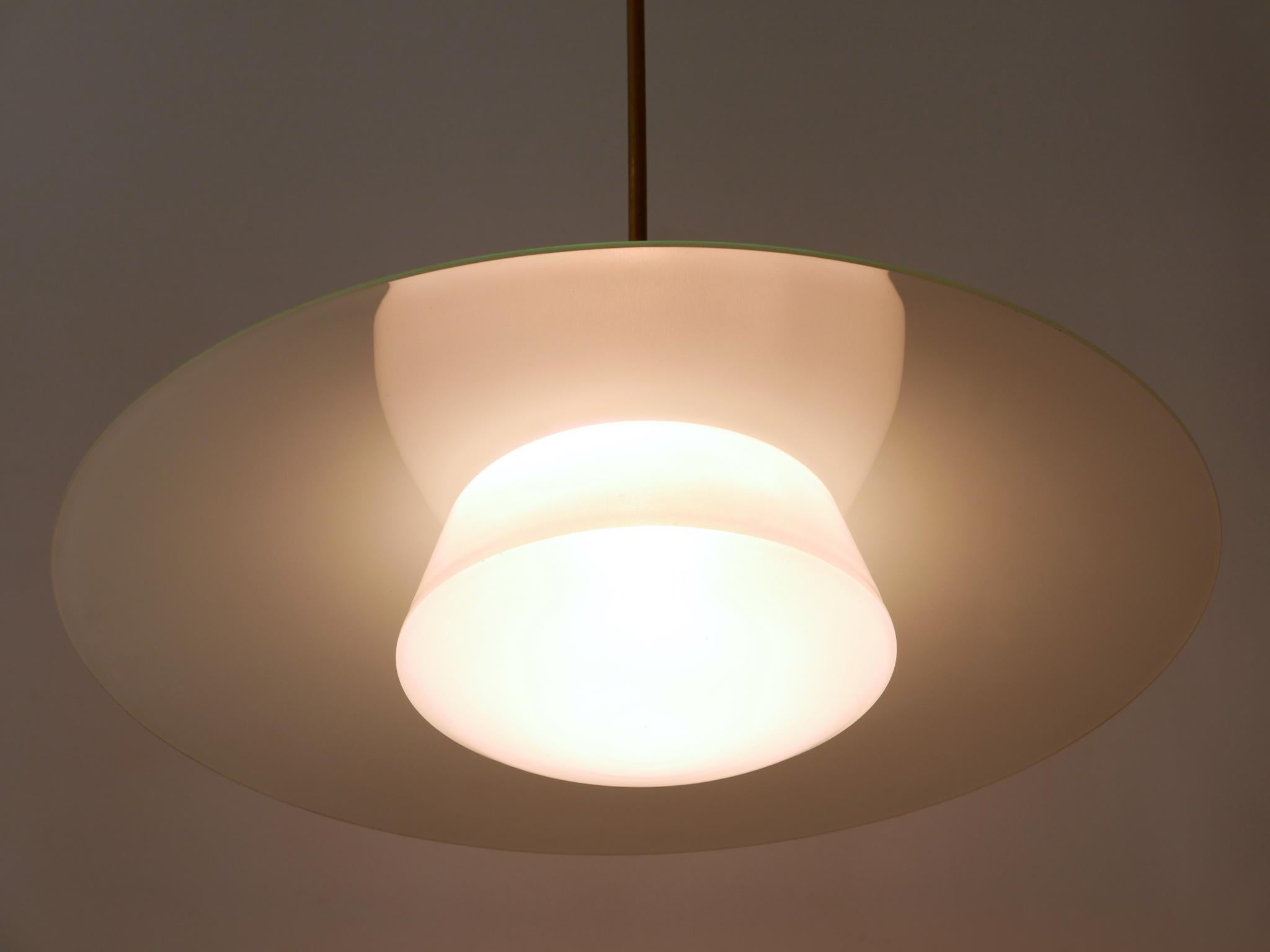 Rare Mid-Century Modern Pendant Lamp by Wolfgang Tümpel for Doria Germany 1950s For Sale 2