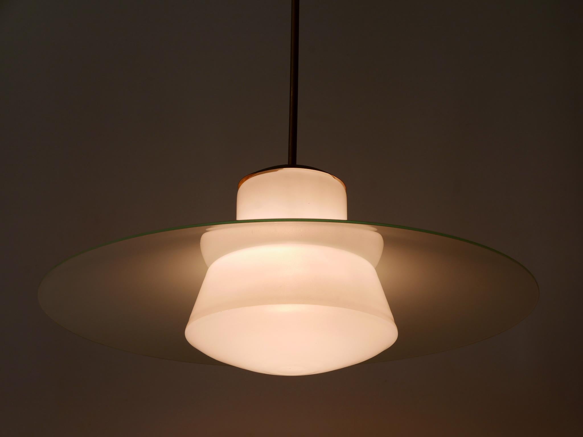 Rare Mid-Century Modern Pendant Lamp by Wolfgang Tümpel for Doria Germany 1950s For Sale 4