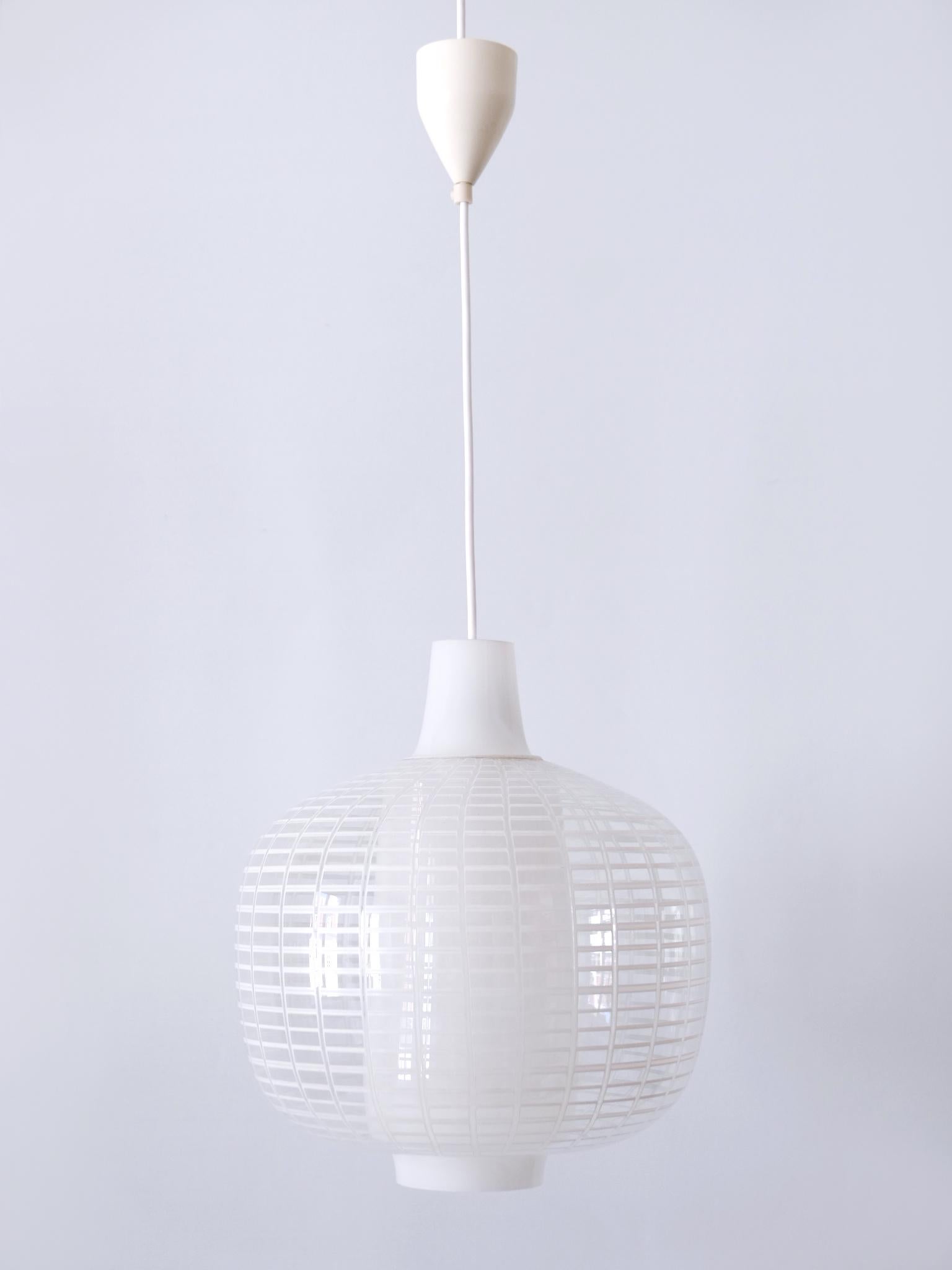 German Rare Mid-Century Modern Pendant Lamp Nervi by Aloys Ferdinand Gangkofner, 1950s For Sale