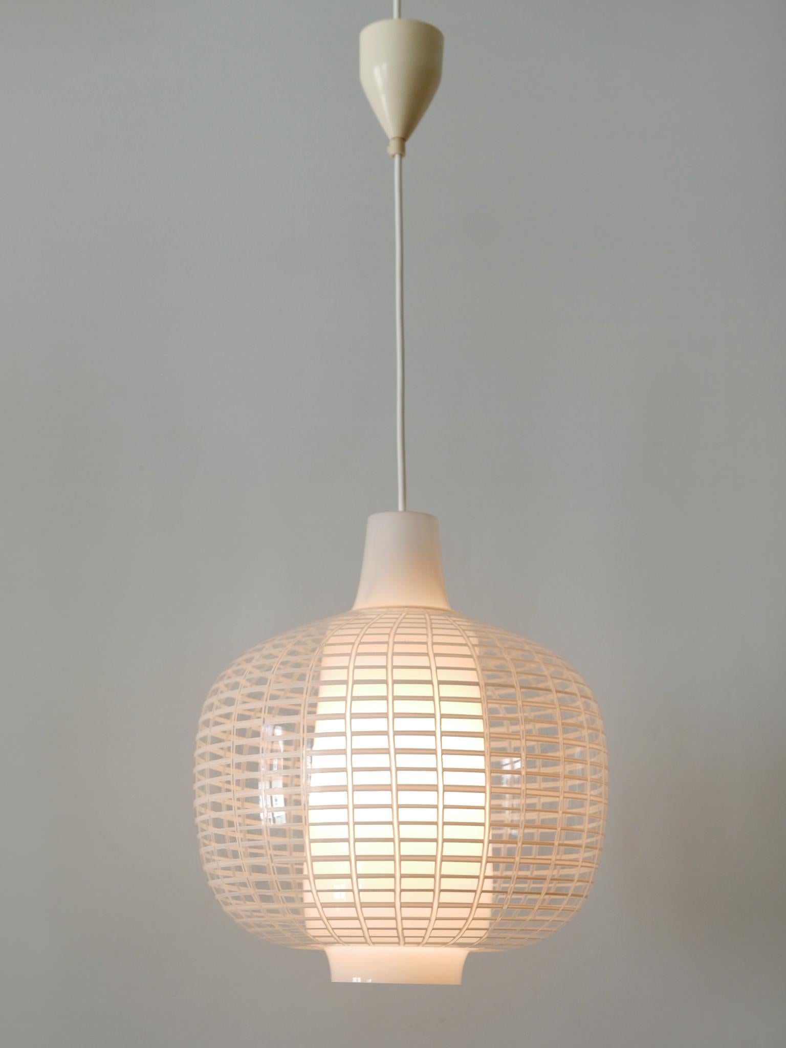 Etched Rare Mid-Century Modern Pendant Lamp Nervi by Aloys Ferdinand Gangkofner, 1950s For Sale