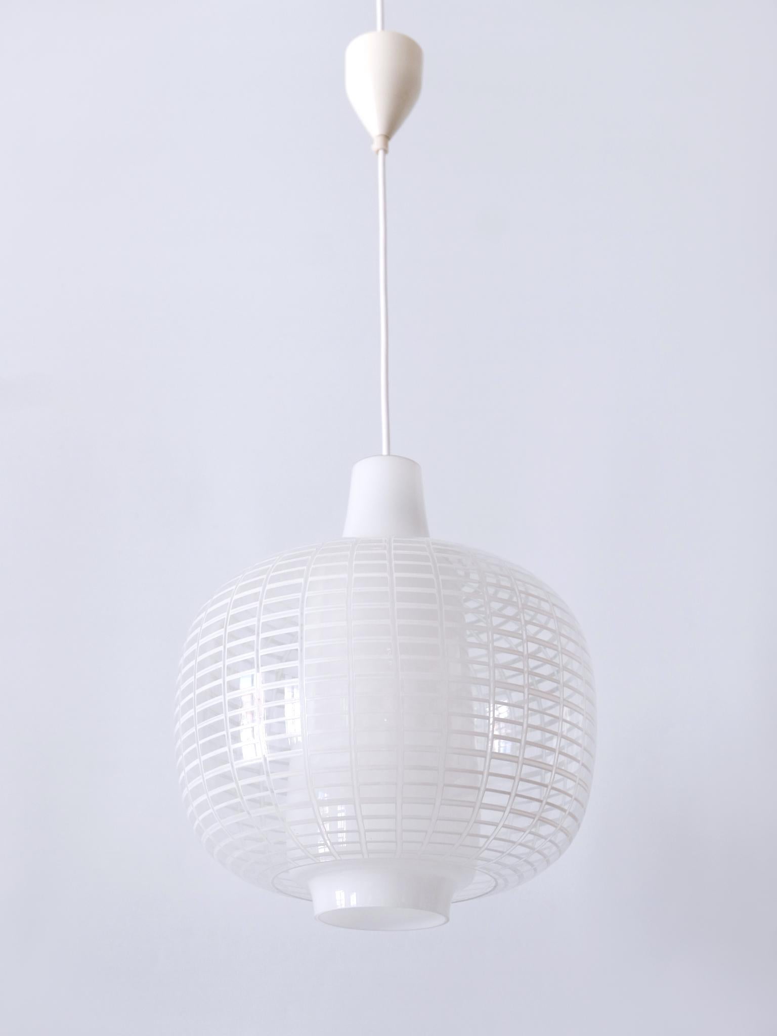 Rare Mid-Century Modern Pendant Lamp Nervi by Aloys Ferdinand Gangkofner, 1950s In Good Condition For Sale In Munich, DE