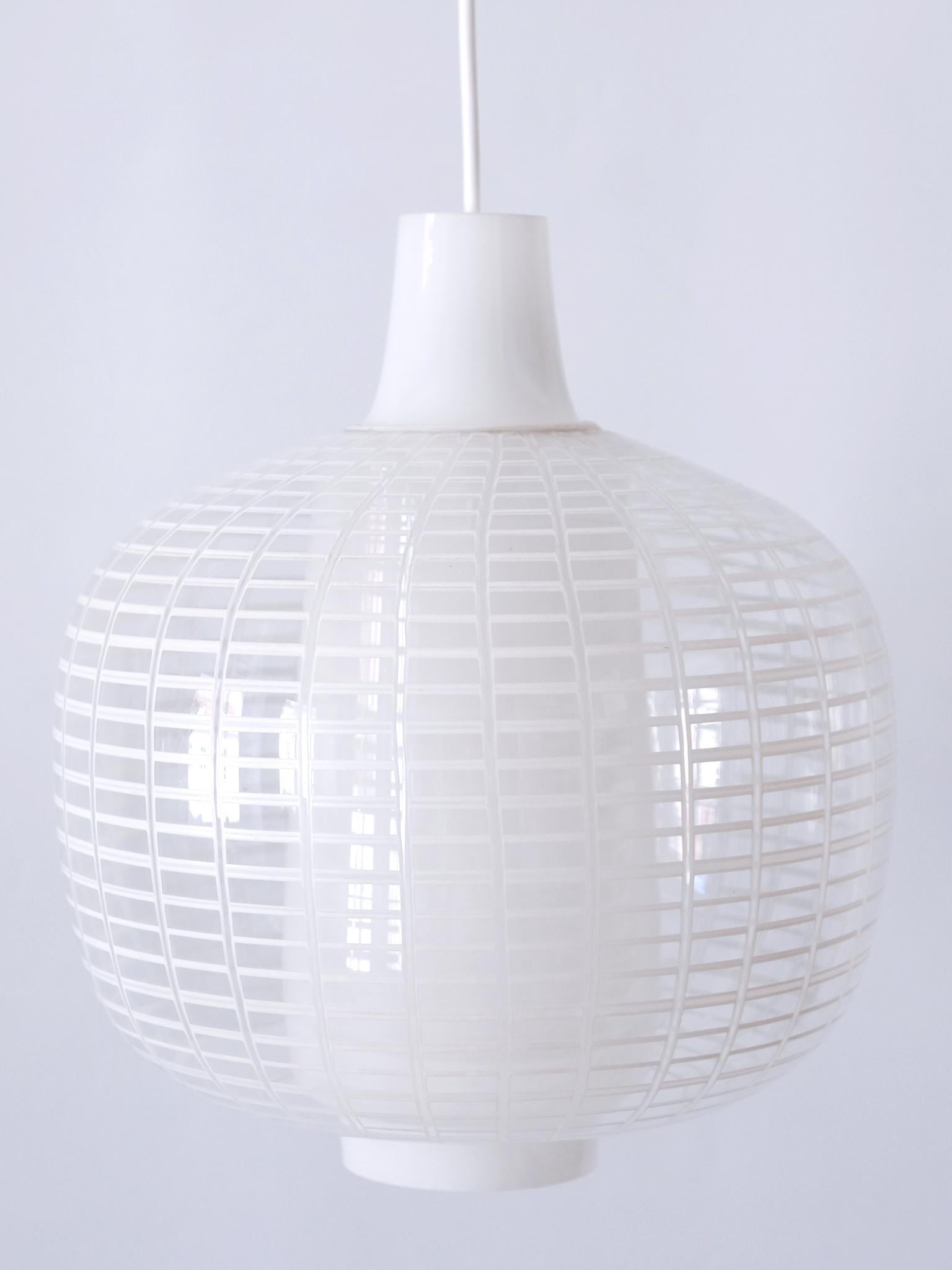 Glass Rare Mid-Century Modern Pendant Lamp Nervi by Aloys Ferdinand Gangkofner, 1950s For Sale
