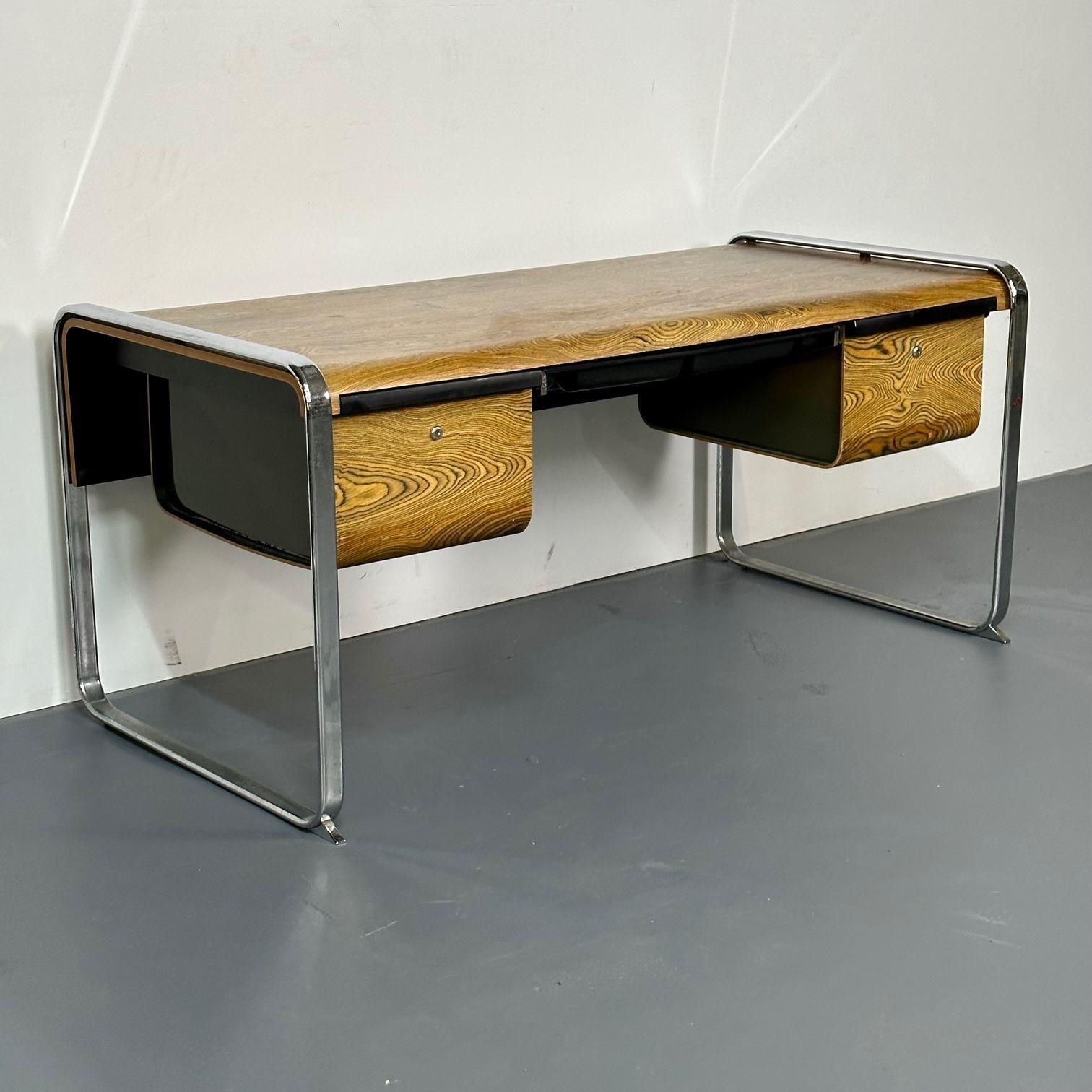 Mid-Century Modern Rare Mid Century Modern Peter Protzman for Herman Miller Zebrawood / Chrome Desk