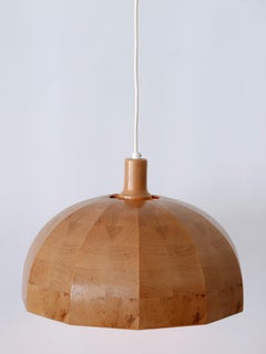 Rare Mid-Century Modern Pine Wood Pendant Lamp or Hanging Light Sweden, 1960s