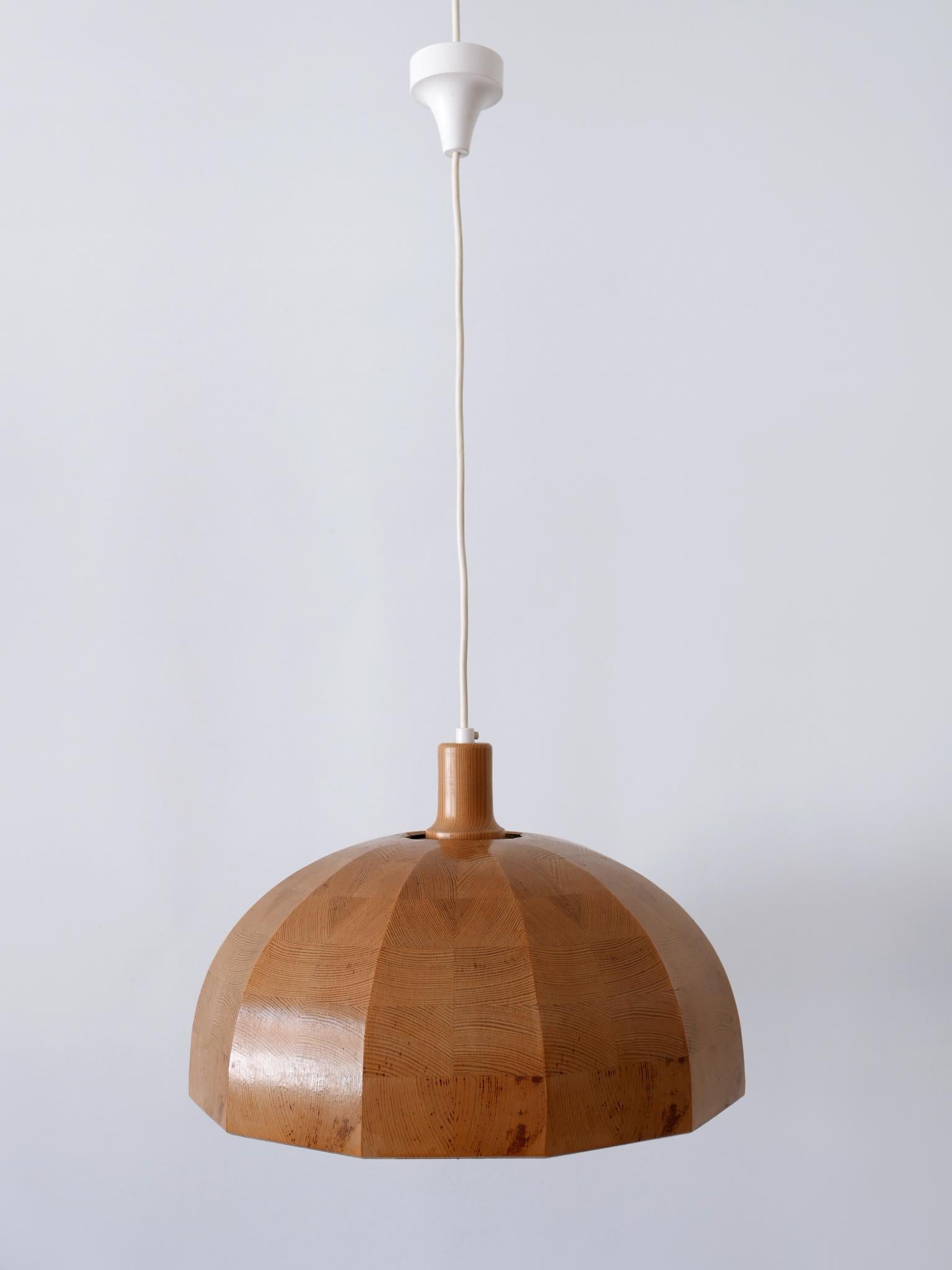 Mid-20th Century Rare Mid-Century Modern Pine Wood Pendant Lamp or Hanging Light Sweden, 1960s For Sale