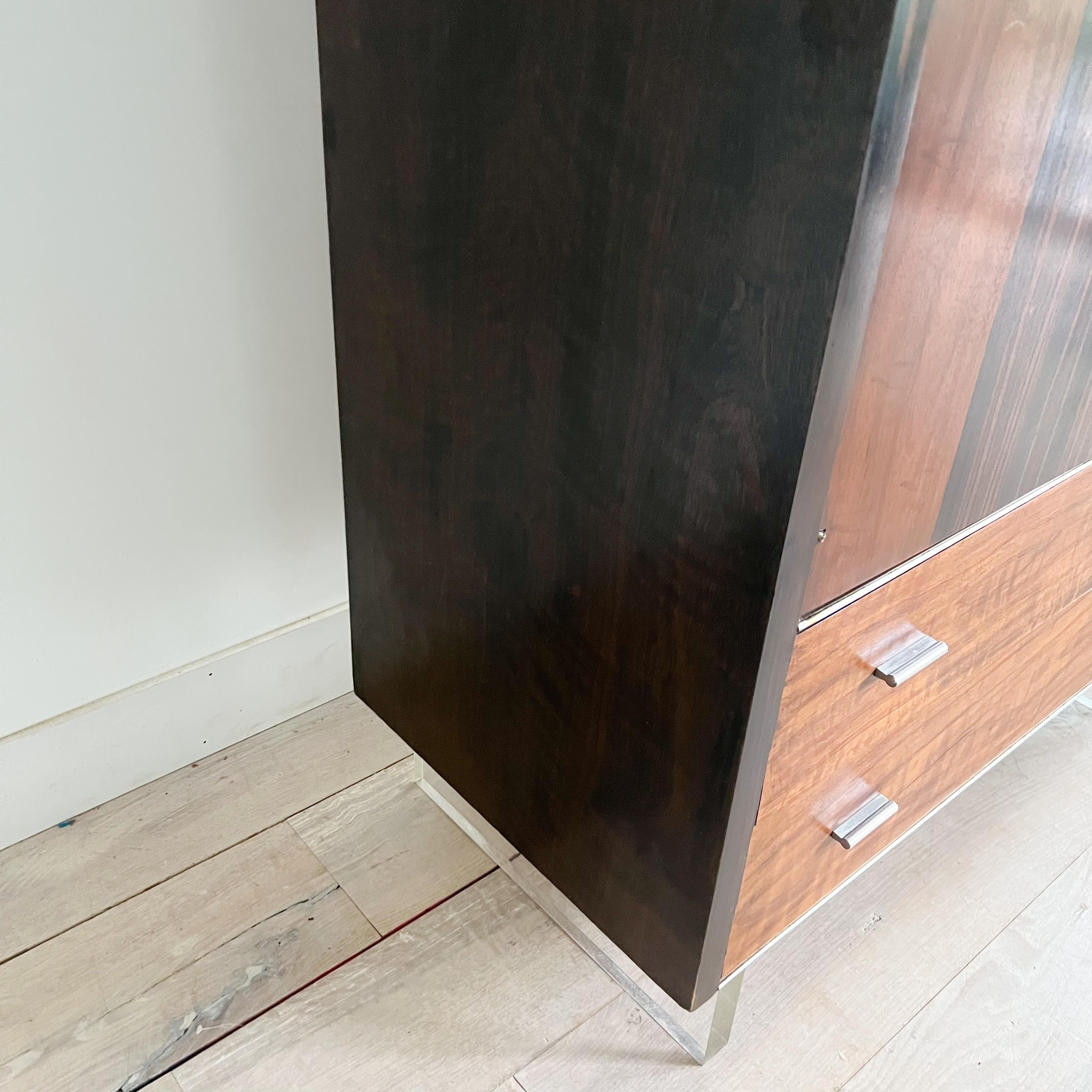 Rare Mid Century Modern Rosewood Gentlemen's Chest with Lucite Base by Modernage In Good Condition In Asheville, NC