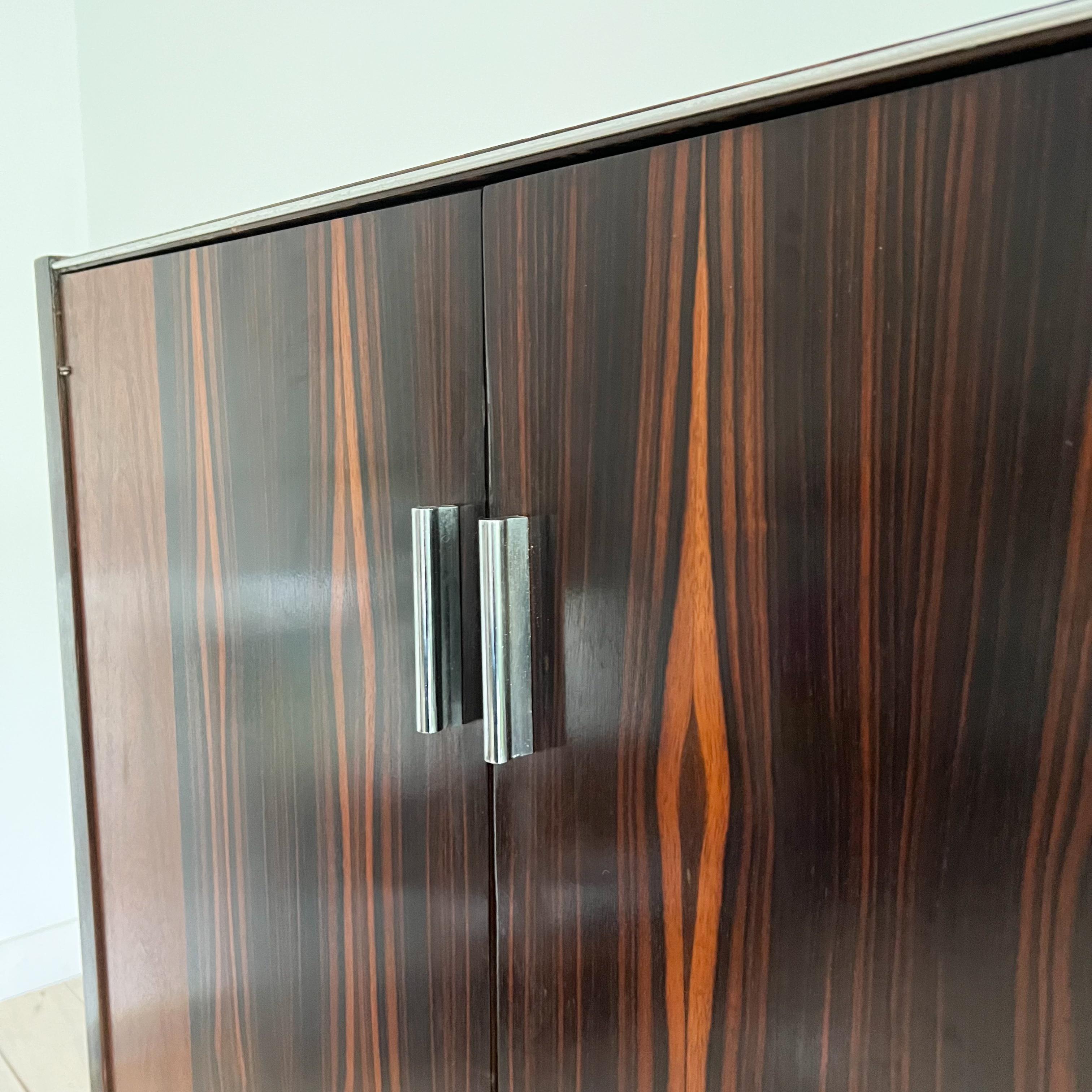 Chrome Rare Mid Century Modern Rosewood Gentlemen's Chest with Lucite Base by Modernage