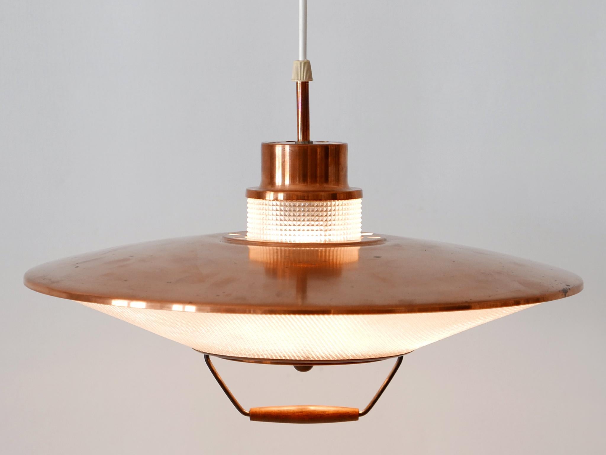 Rare Mid-Century Modern Scandinavian Copper Pendant Lamp or Hanging Light 1960s  For Sale 6