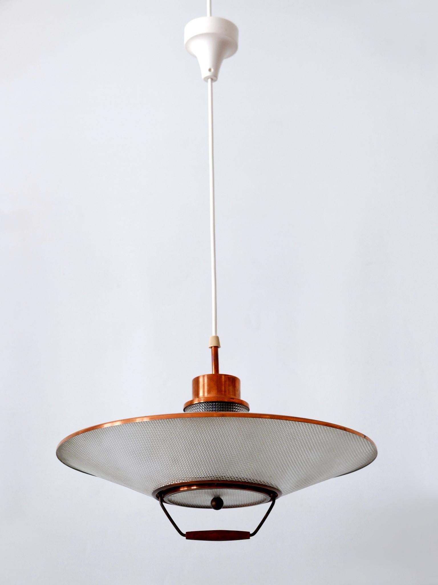 Rare Mid-Century Modern Scandinavian Copper Pendant Lamp or Hanging Light 1960s  For Sale 7