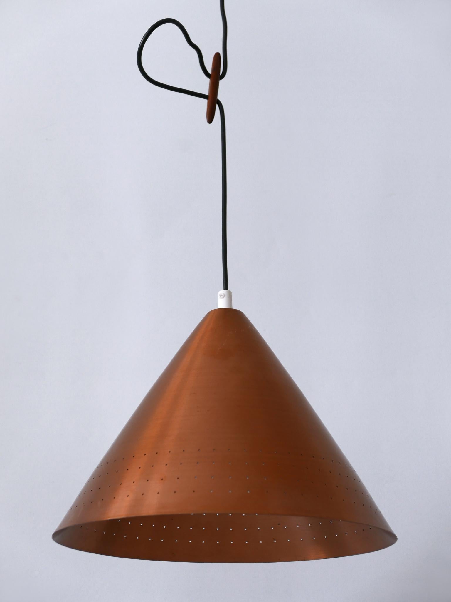 Rare Mid-Century Modern Scandinavian Copper Pendant Lamp or Hanging Light  1960s For Sale 7