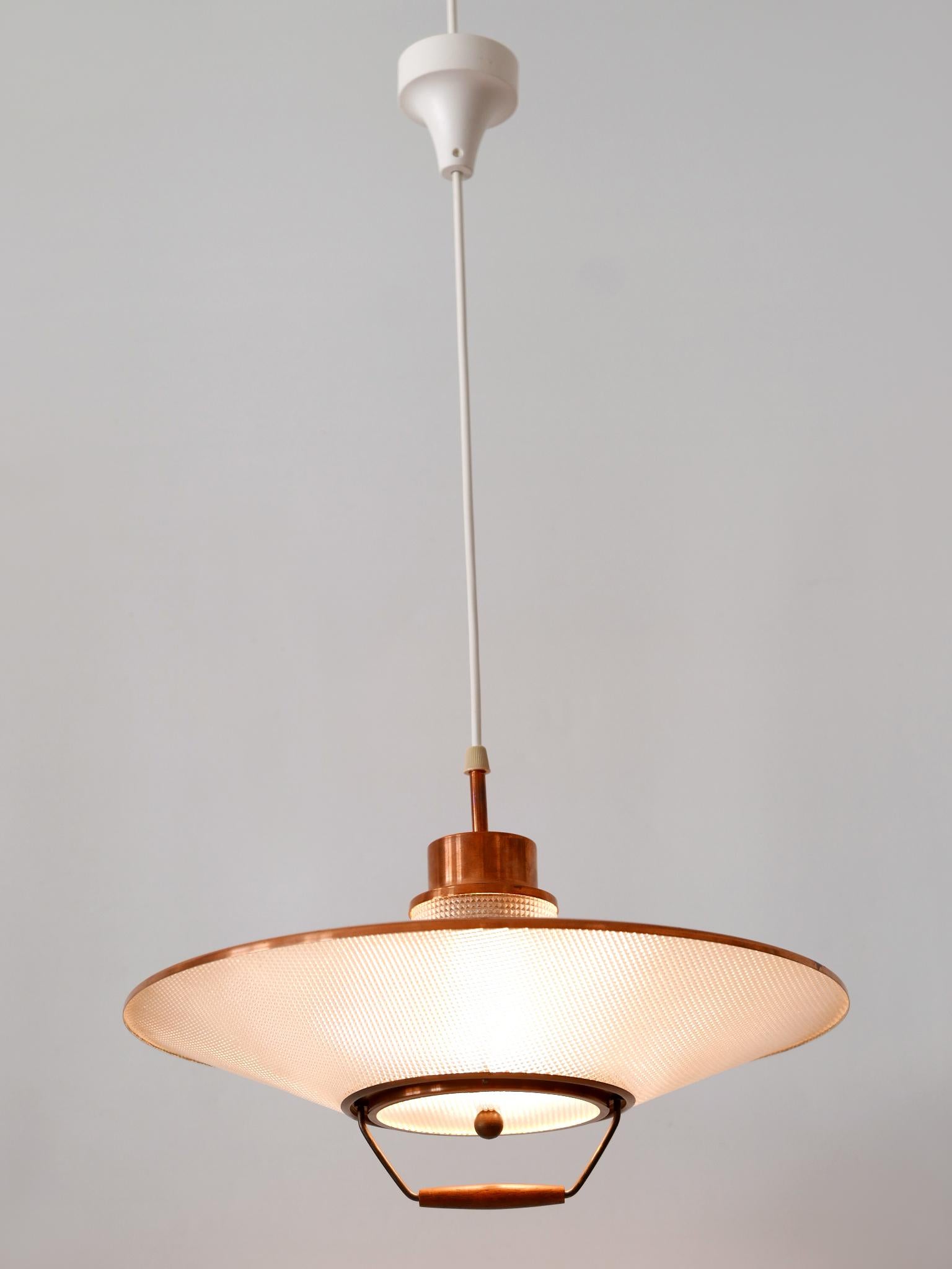 Rare Mid-Century Modern Scandinavian Copper Pendant Lamp or Hanging Light 1960s  For Sale 8