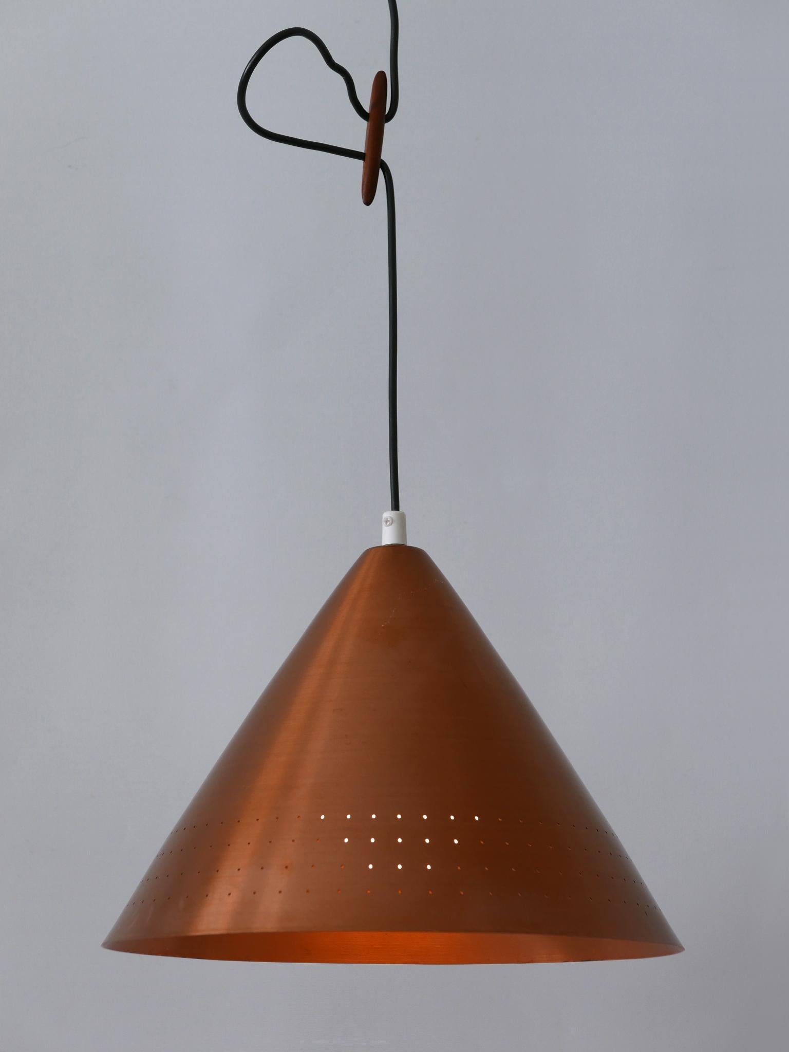 Rare Mid-Century Modern Scandinavian Copper Pendant Lamp or Hanging Light  1960s For Sale 8