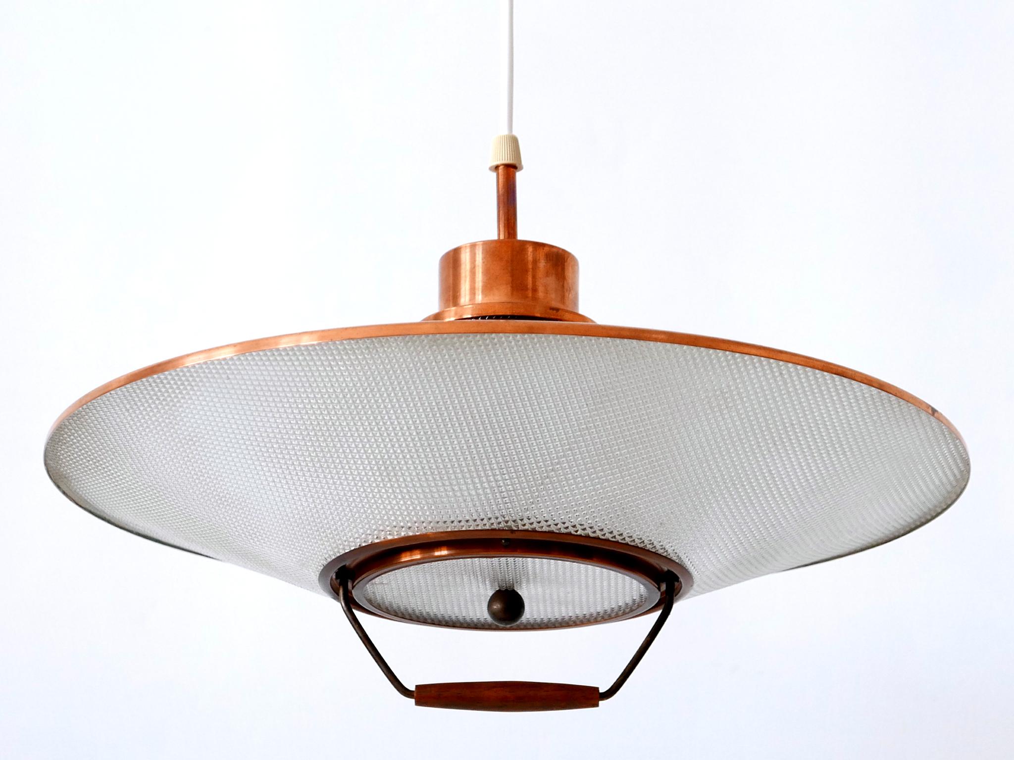 Rare Mid-Century Modern Scandinavian Copper Pendant Lamp or Hanging Light 1960s  For Sale 9