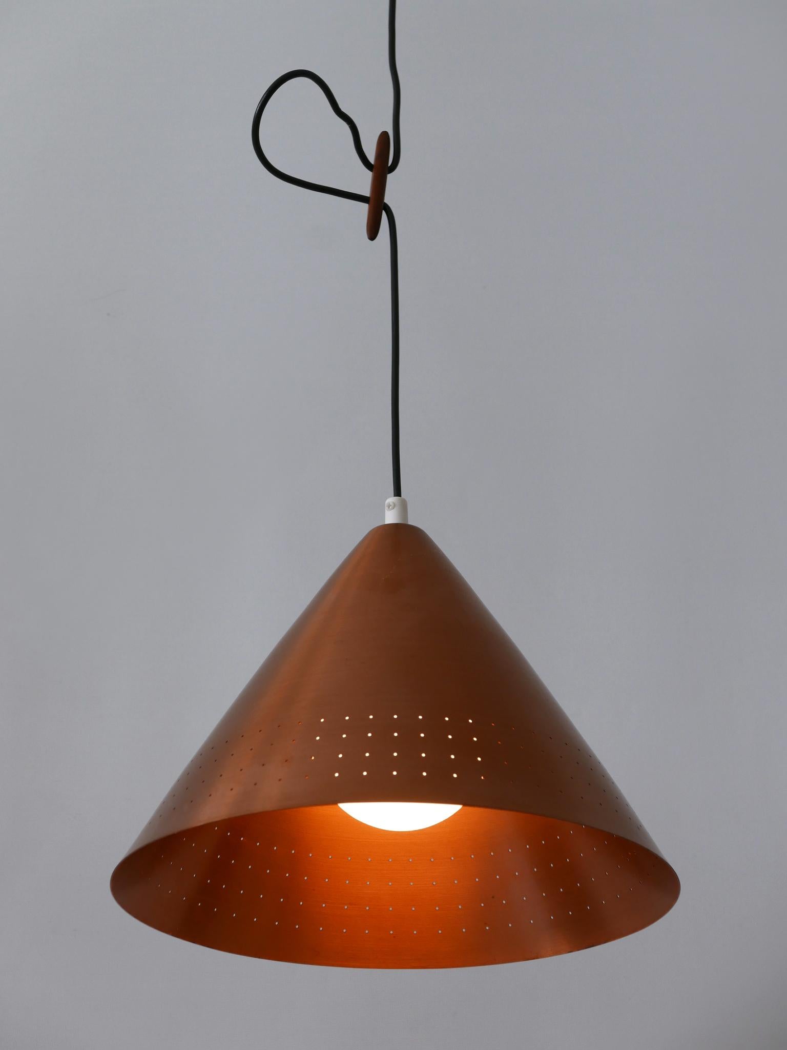 Rare Mid-Century Modern Scandinavian Copper Pendant Lamp or Hanging Light  1960s For Sale 9