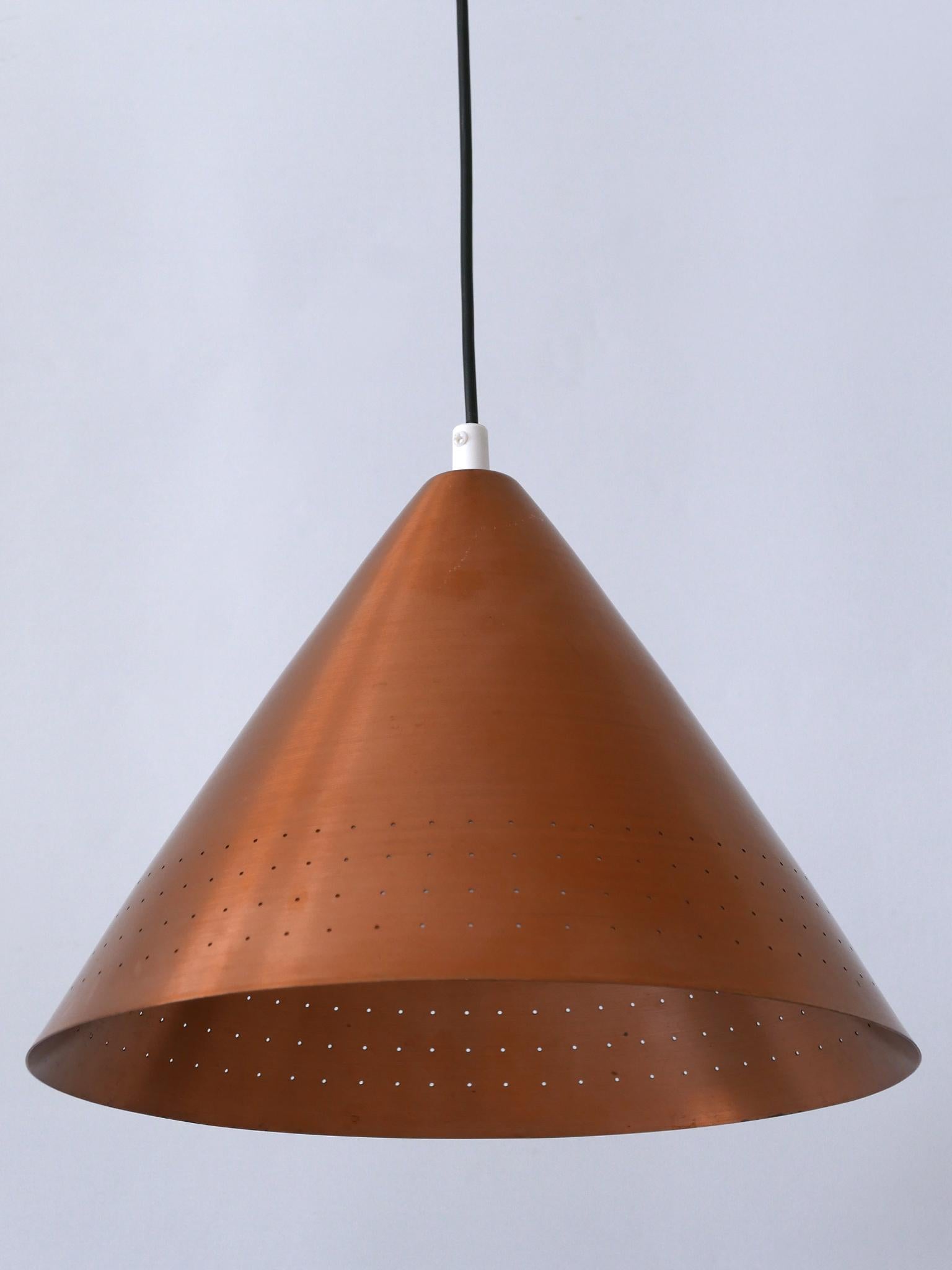 Rare Mid-Century Modern Scandinavian Copper Pendant Lamp or Hanging Light  1960s For Sale 10