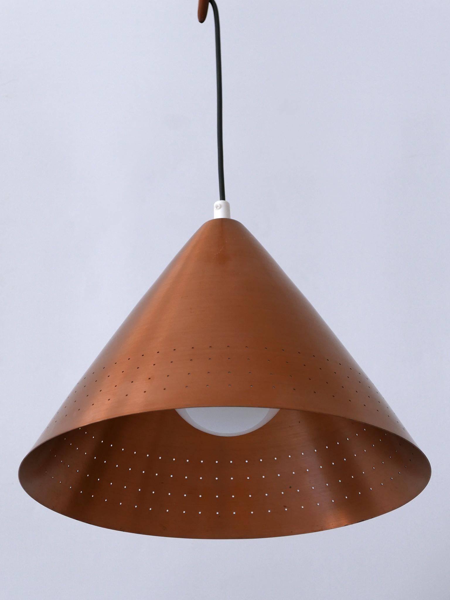 Rare Mid-Century Modern Scandinavian Copper Pendant Lamp or Hanging Light  1960s For Sale 11