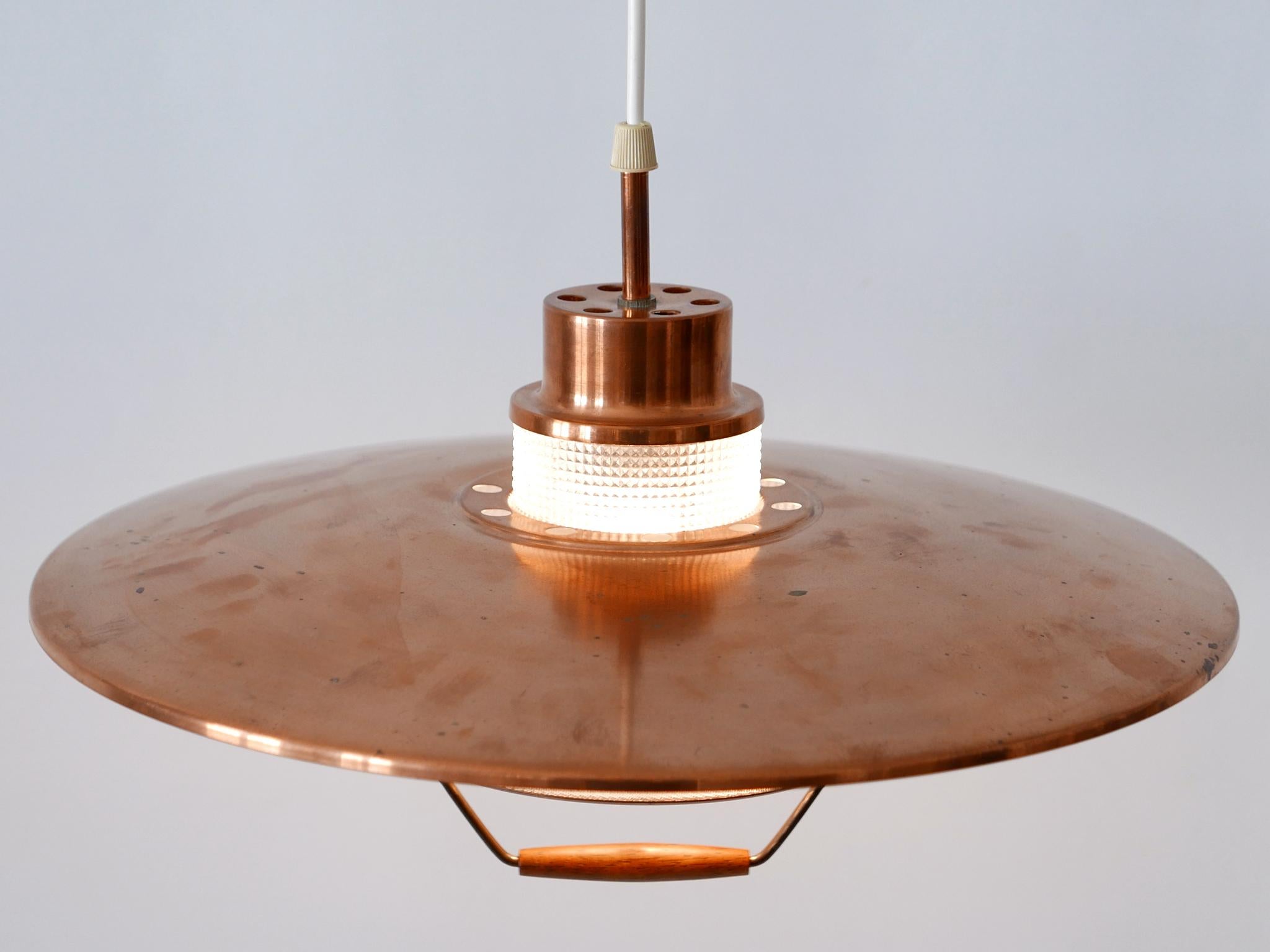 Rare Mid-Century Modern Scandinavian Copper Pendant Lamp or Hanging Light 1960s  For Sale 13