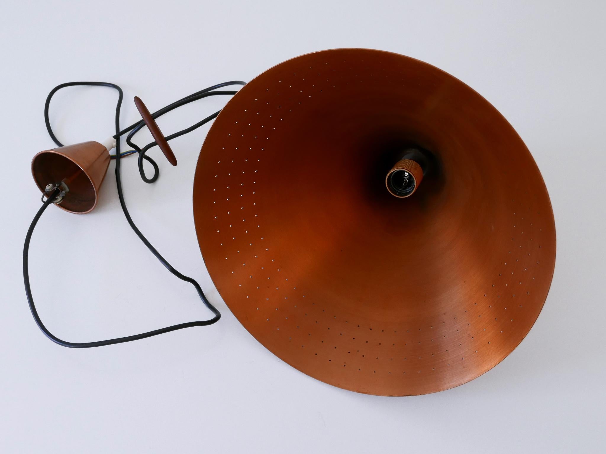 Rare Mid-Century Modern Scandinavian Copper Pendant Lamp or Hanging Light  1960s For Sale 14
