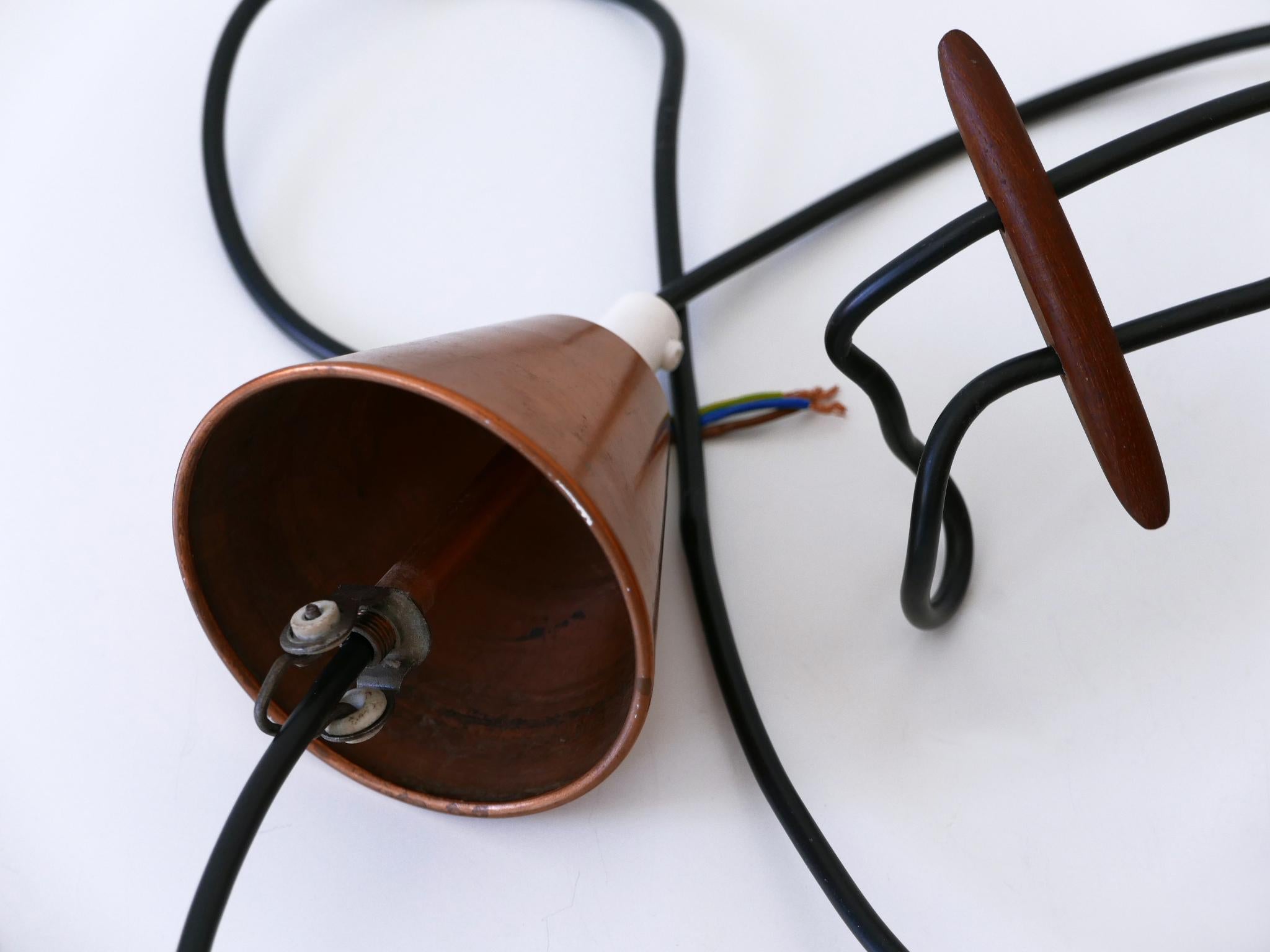 Rara lampada a sospensione in rame di The Modern Scandinavian, risalente alla metà del secolo scorso, o lampada a sospensione  1960s in vendita 11