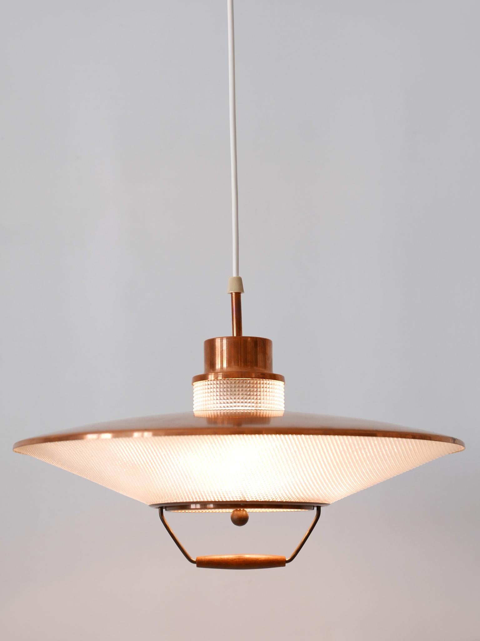 Mid-20th Century Rare Mid-Century Modern Scandinavian Copper Pendant Lamp or Hanging Light 1960s  For Sale