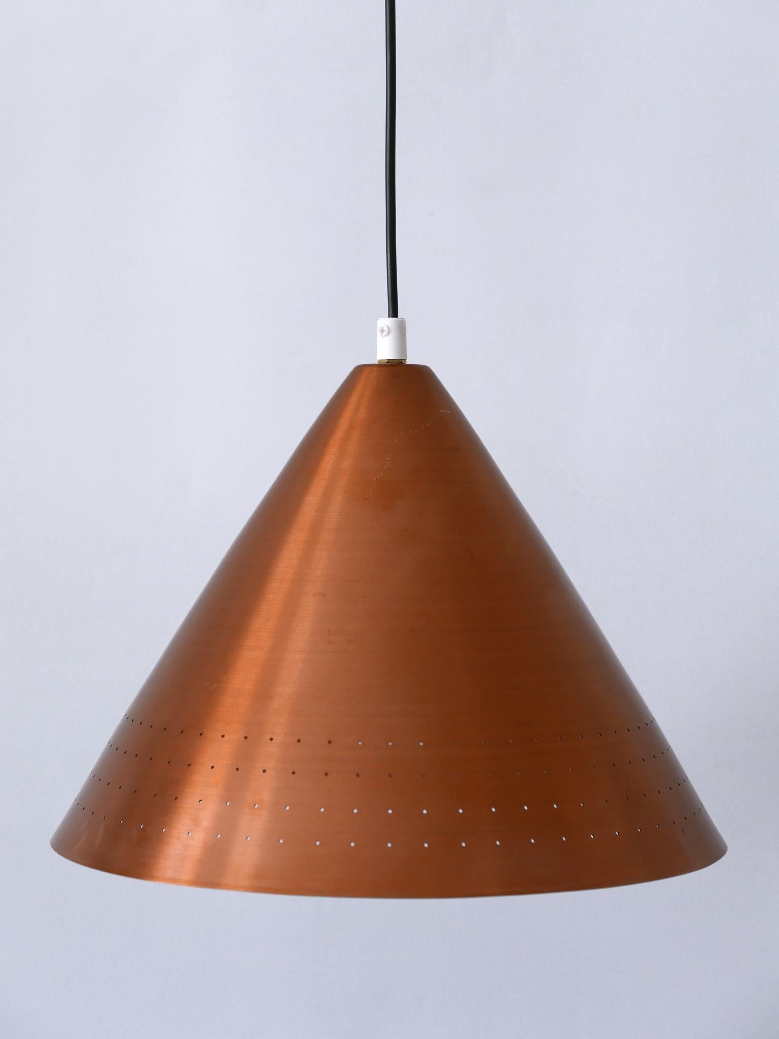 Rare Mid-Century Modern Scandinavian Copper Pendant Lamp or Hanging Light  1960s For Sale 3