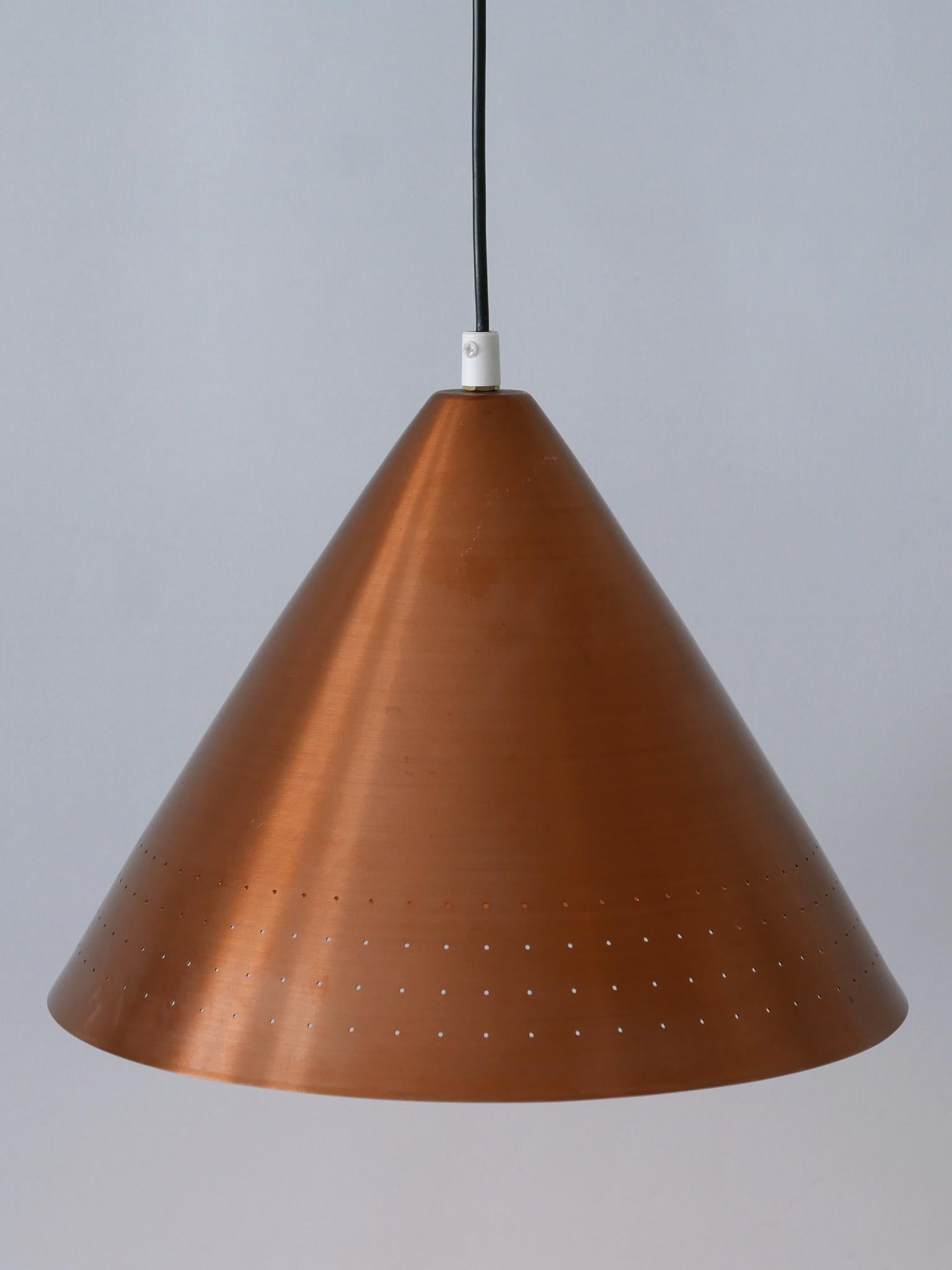 Rare Mid-Century Modern Scandinavian Copper Pendant Lamp or Hanging Light  1960s For Sale 4