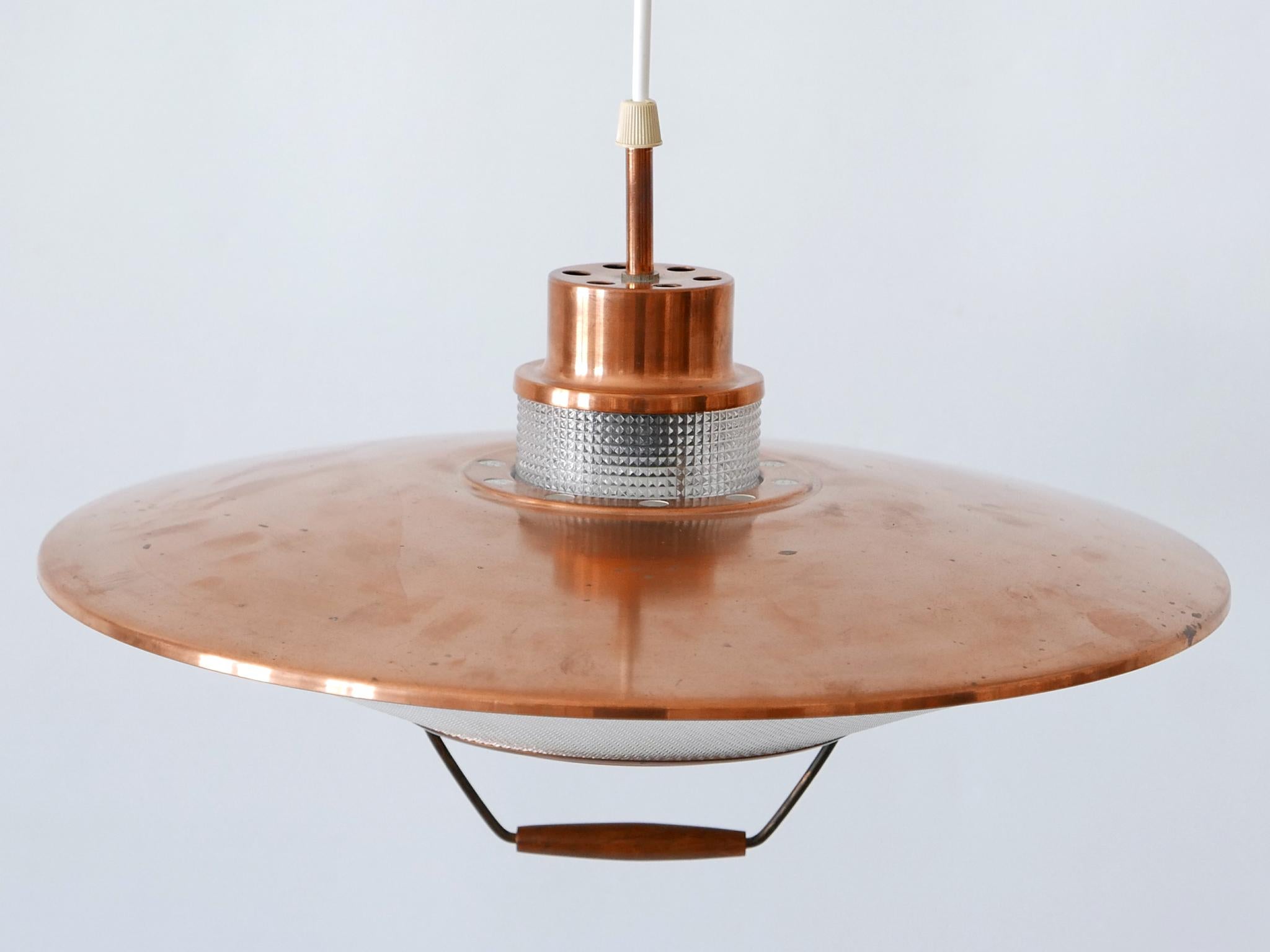 Rare Mid-Century Modern Scandinavian Copper Pendant Lamp or Hanging Light 1960s  For Sale 5