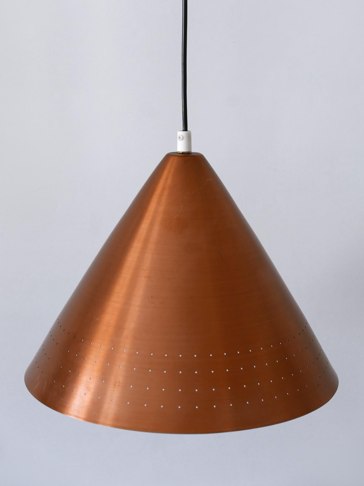 Rare Mid-Century Modern Scandinavian Copper Pendant Lamp or Hanging Light  1960s For Sale 5