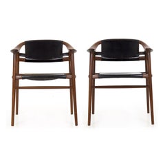 Rare Mid-Century Modern Sculpted Pair of "Bambi" Armchairs by Rastad & Relling