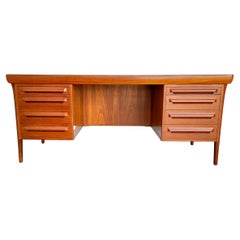 Rare Mid-Century Modern Sculptural Teak Executive Desk by Ib Kofod Larsen