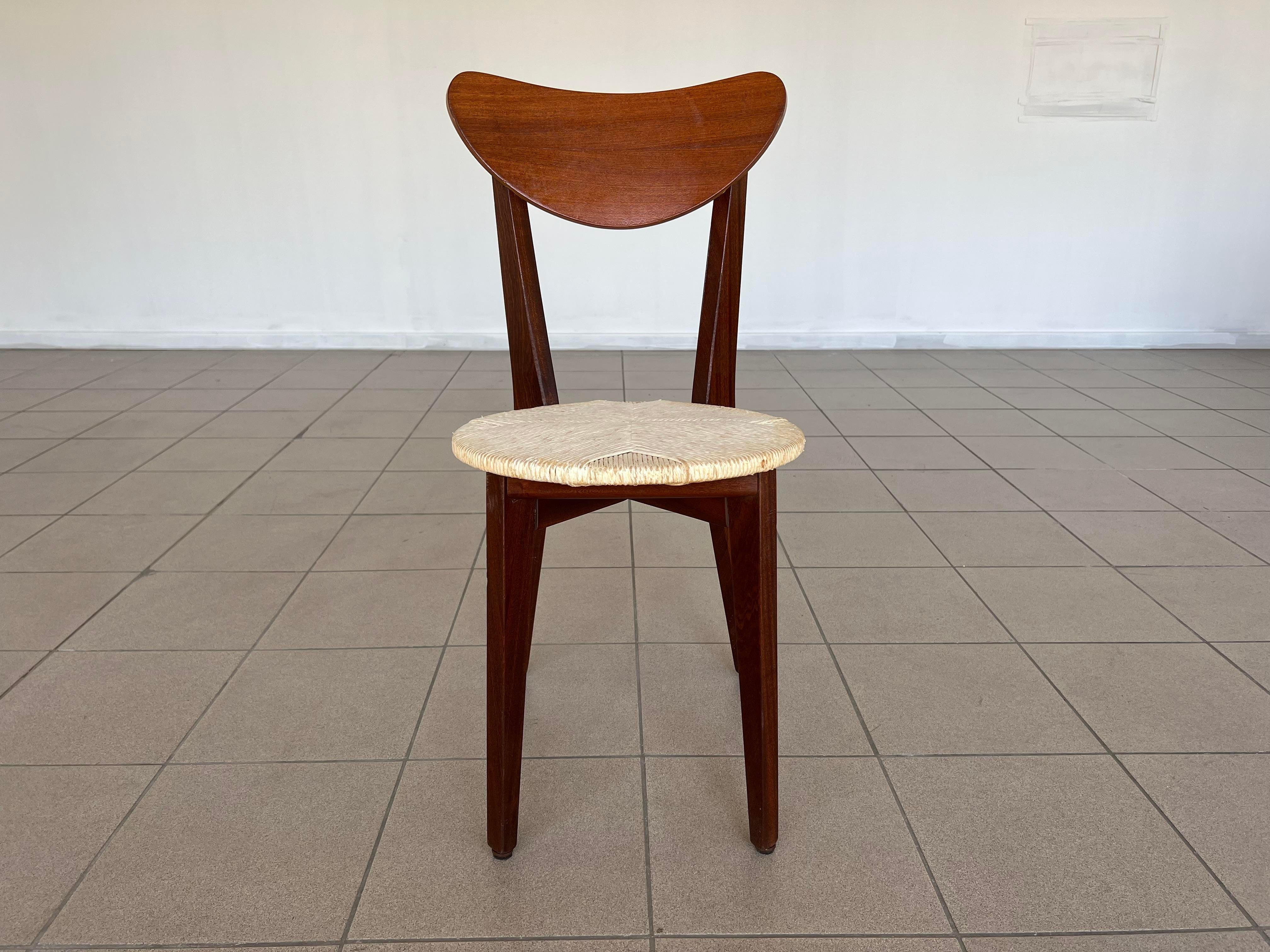 Scandinavian Modern Rare Mid-Century Modern Set of 4 Dining Chairs by Louis Van Teeffelen, 1960s