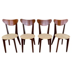 Rare Mid-Century Modern Set of 4 Dining Chairs by Louis Van Teeffelen, 1960s