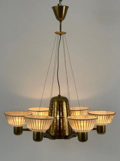 Raro lampadario a sei bracci in stile Mid-Century Modern di Hans Bergström, Svezia, anni '50