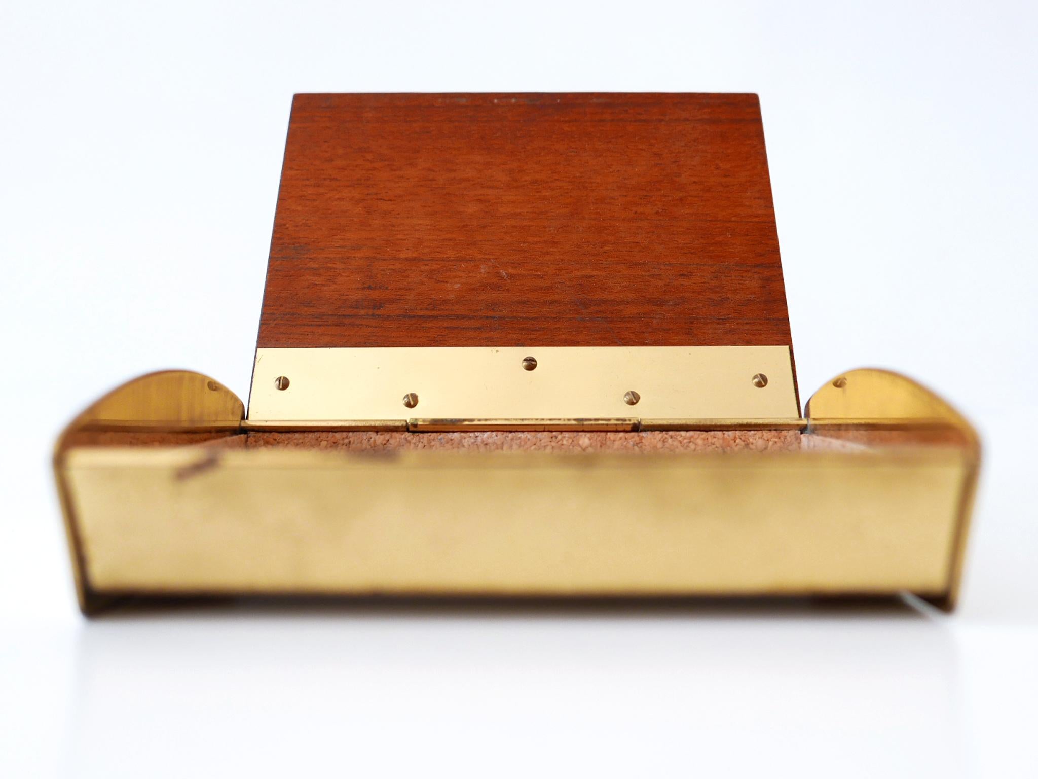 Rare Mid-Century Modern Teak Cork & Brass Box by Carl Auböck Austria 1950s For Sale 5