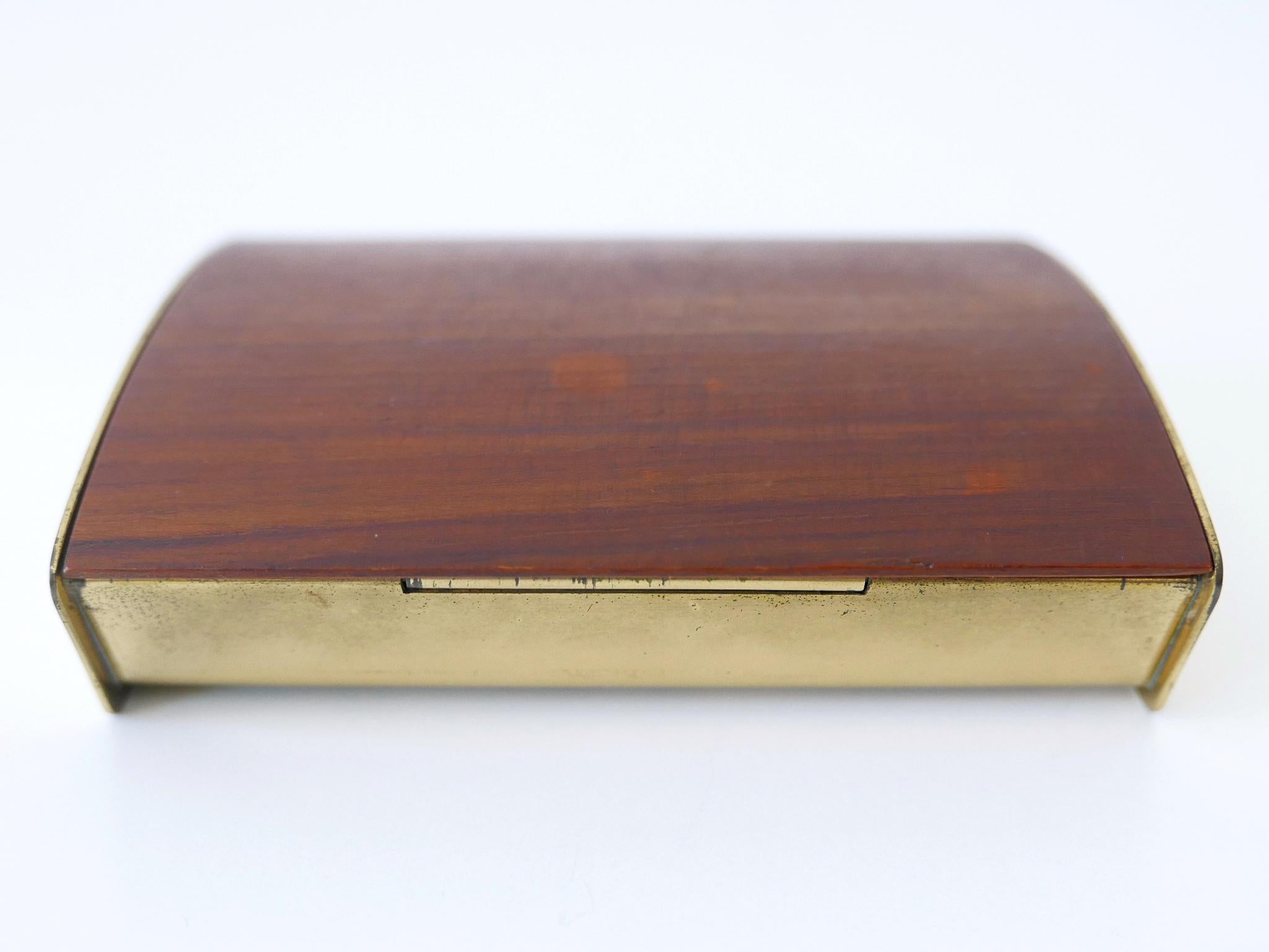 Rare Mid-Century Modern Teak Cork & Brass Box by Carl Auböck Austria 1950s For Sale 12