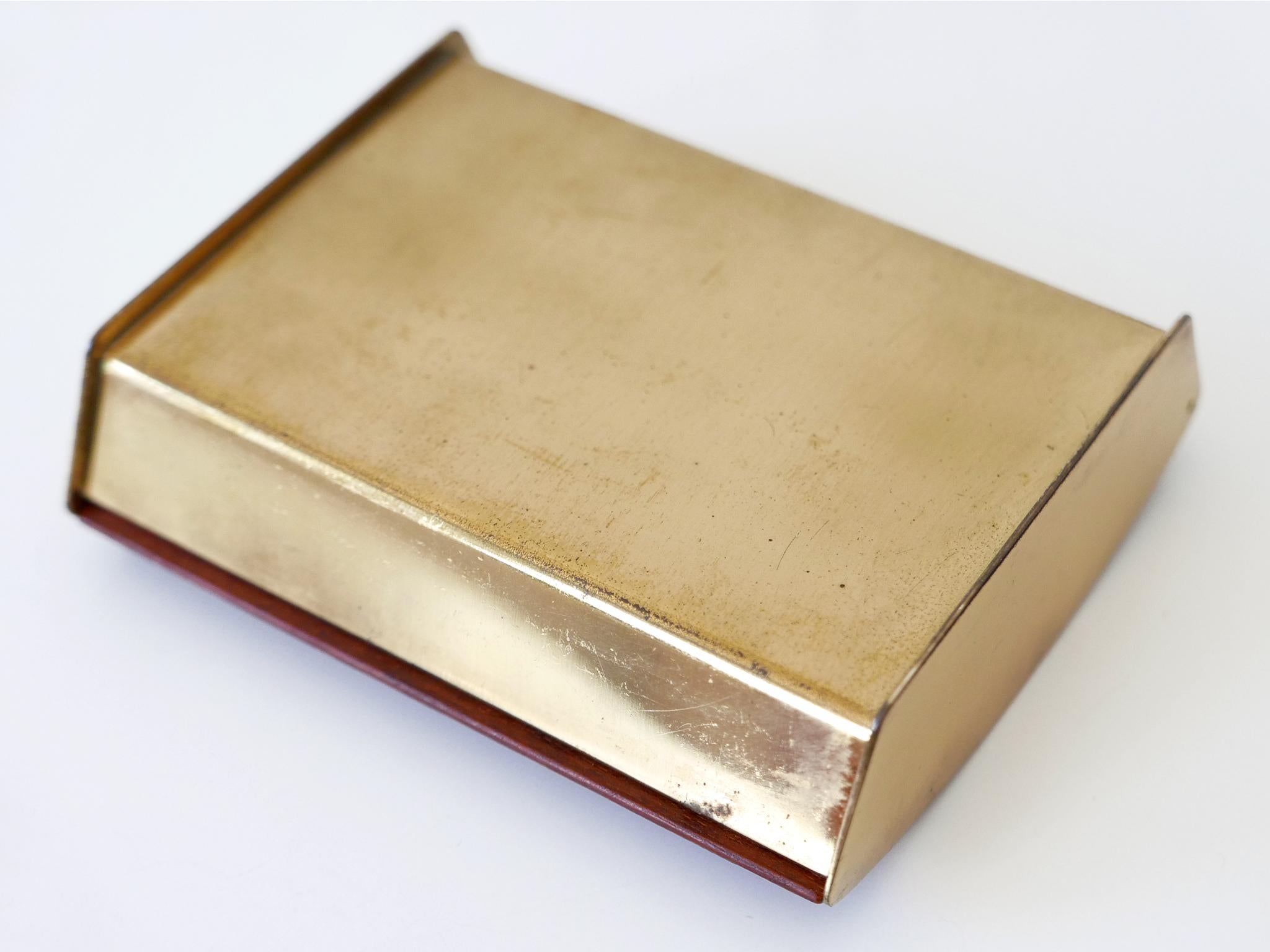 Rare Mid-Century Modern Teak Cork & Brass Box by Carl Auböck Austria 1950s For Sale 13