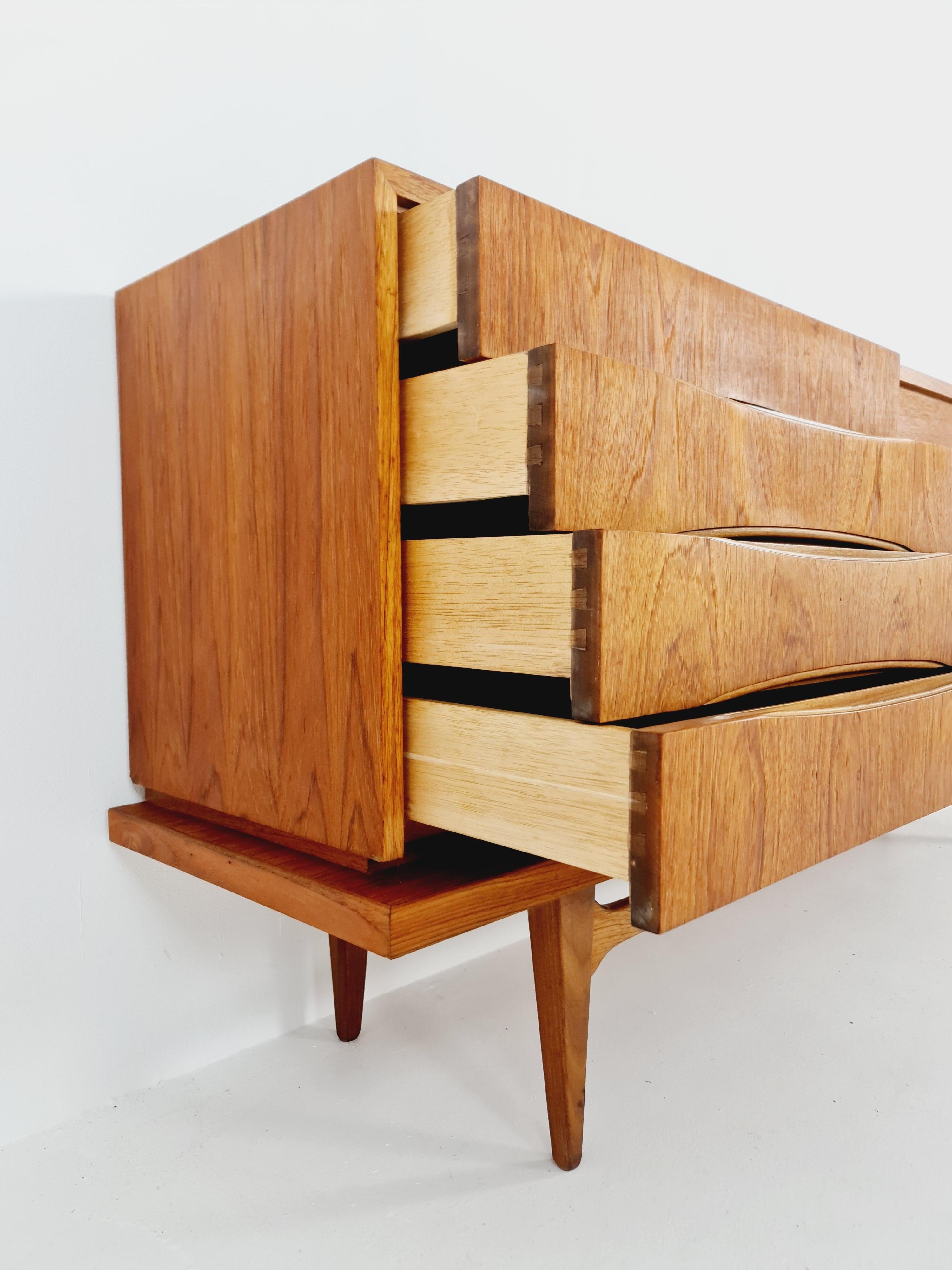 Rare Mid Century Modern Teak Danish sideboard, 1960s For Sale 1