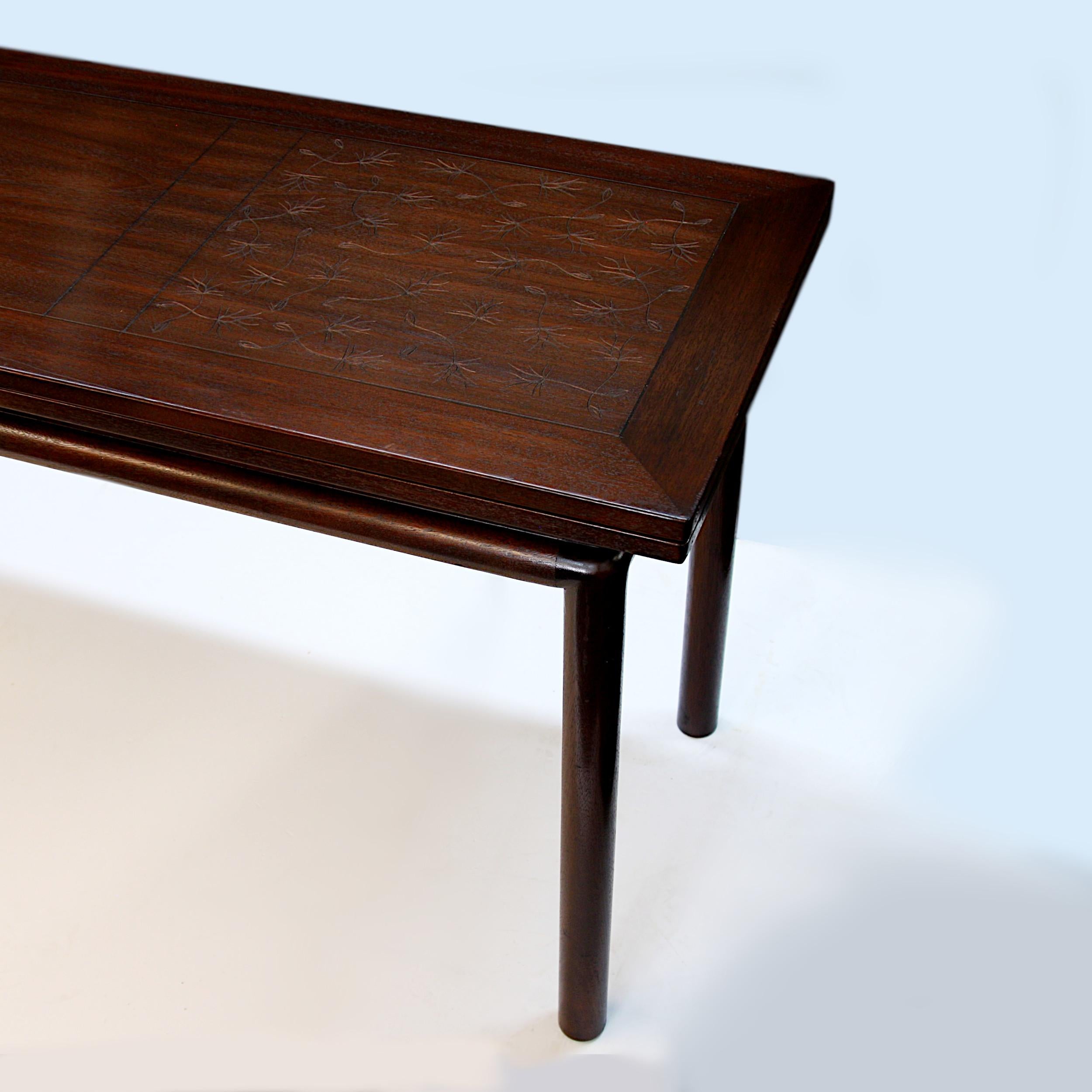 Rare Mid-Century Modern Thistle Convertible Console Dining Table by Kittinger In Good Condition In Lafayette, IN