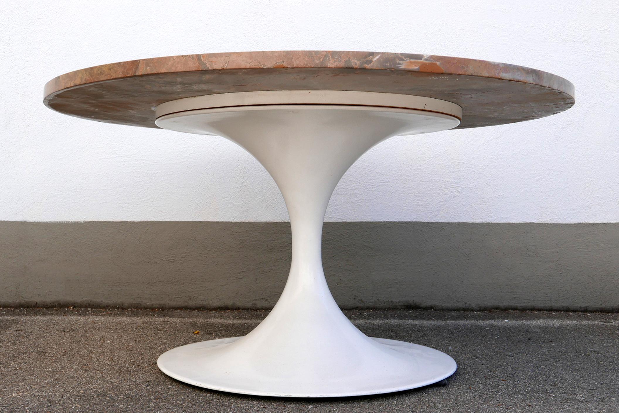 Rare Mid-Century Modern Tulip Base Marble Coffee Table by Honsel, Germany, 1960s For Sale 3