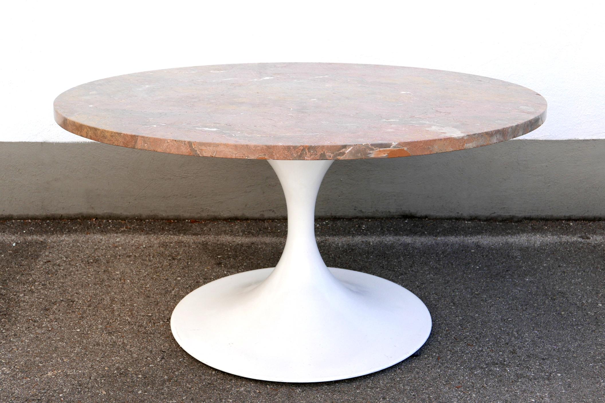 Rare Mid-Century Modern Tulip Base Marble Coffee Table by Honsel, Germany, 1960s For Sale 4