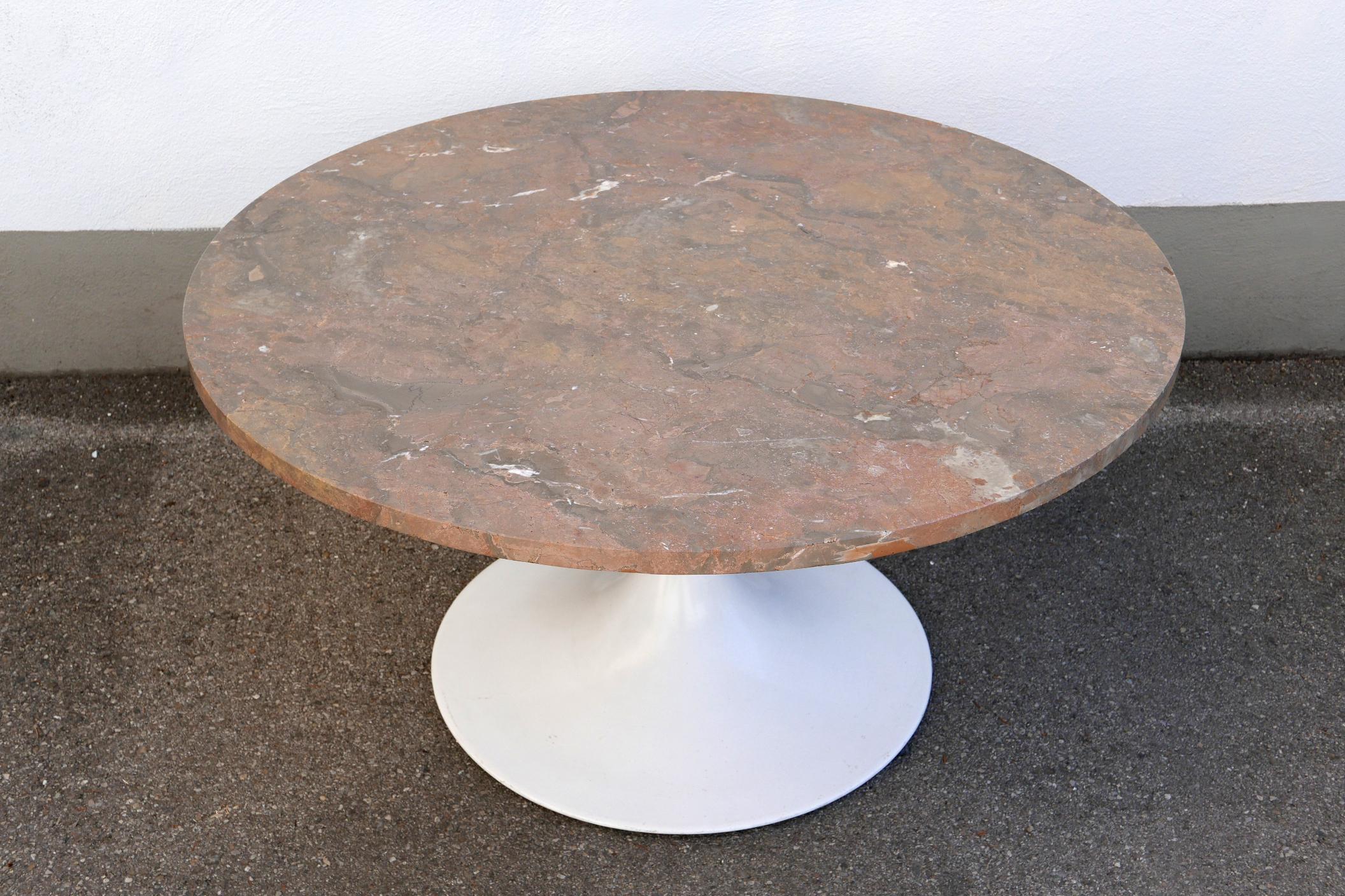 Rare Mid-Century Modern Tulip Base Marble Coffee Table by Honsel, Germany, 1960s For Sale 5