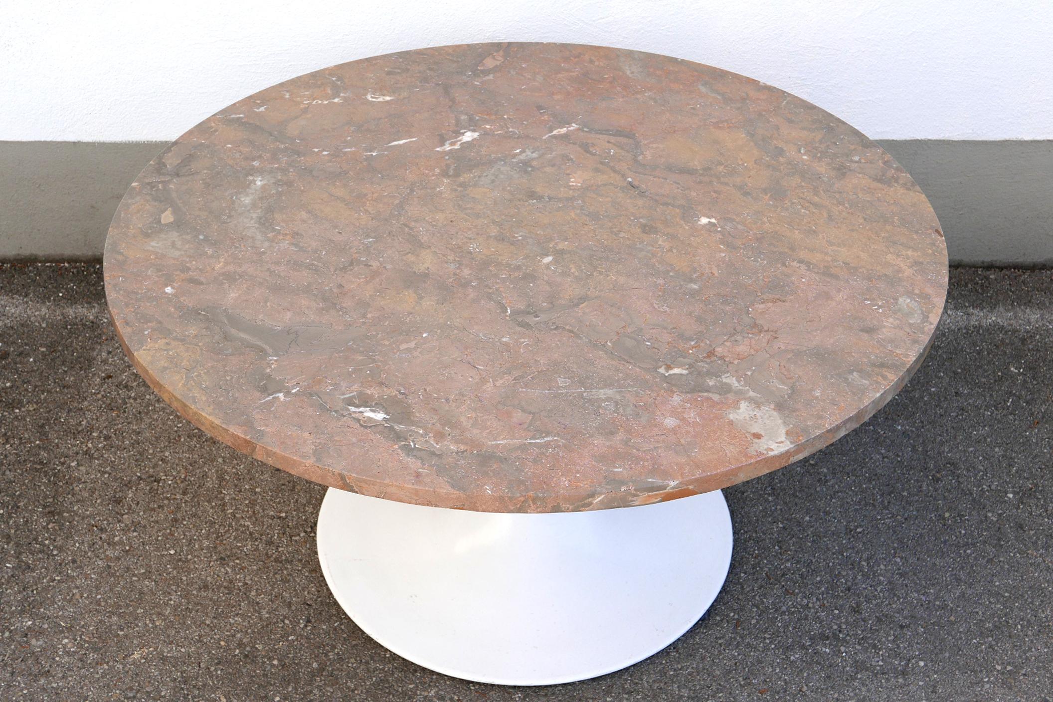 Cast Rare Mid-Century Modern Tulip Base Marble Coffee Table by Honsel, Germany, 1960s For Sale