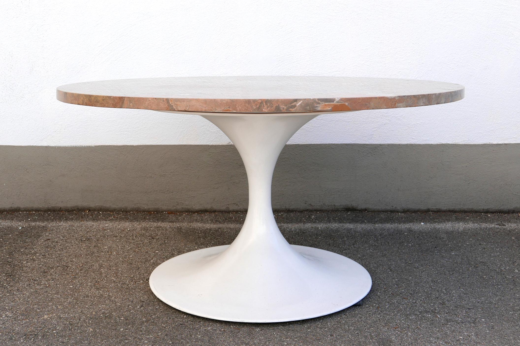 Rare Mid-Century Modern Tulip Base Marble Coffee Table by Honsel, Germany, 1960s For Sale 1
