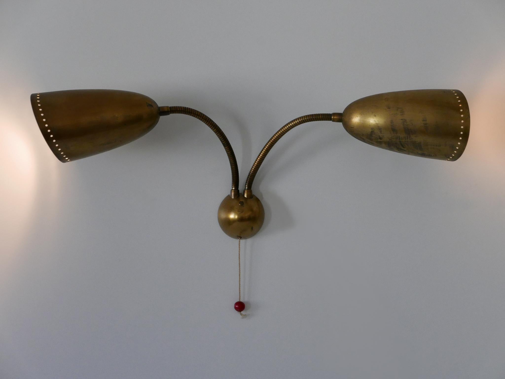 Rara lámpara de pared o aplique moderno de mediados de siglo de Günter Trieschmann Alemania Años 50 en venta 5