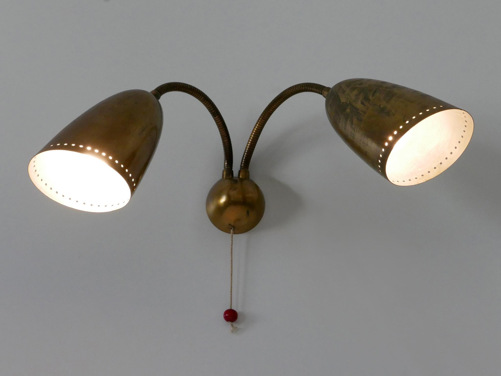 Rara lámpara de pared o aplique moderno de mediados de siglo de Günter Trieschmann Alemania Años 50 en venta 7