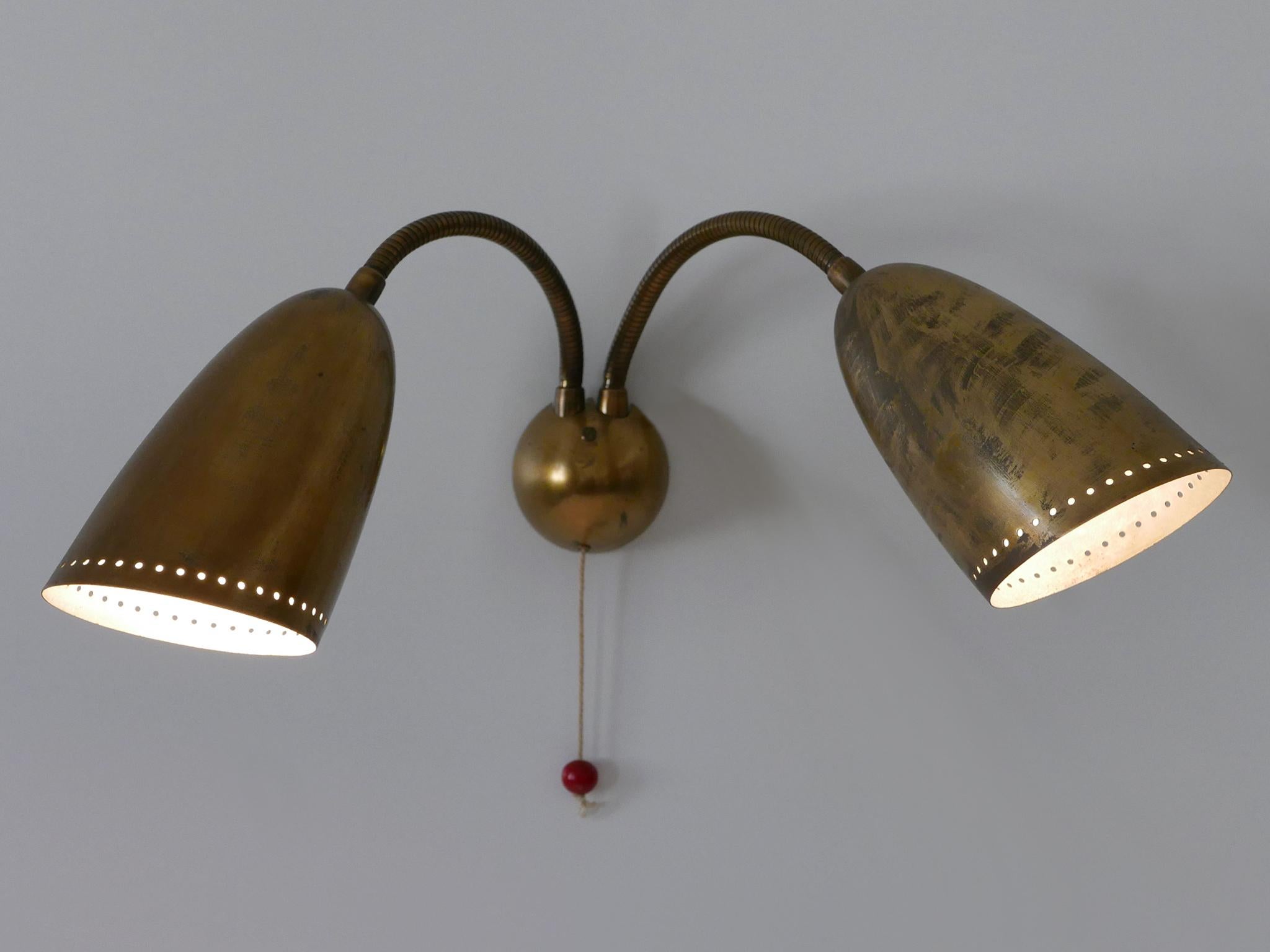 Rara lámpara de pared o aplique moderno de mediados de siglo de Günter Trieschmann Alemania Años 50 en venta 8