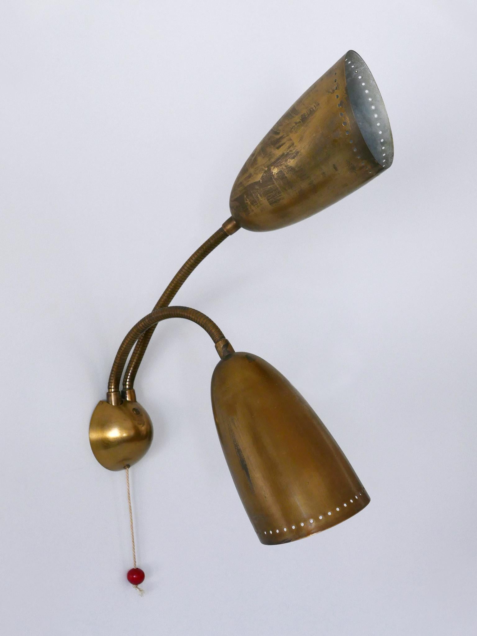 Rara lámpara de pared o aplique moderno de mediados de siglo de Günter Trieschmann Alemania Años 50 en venta 11