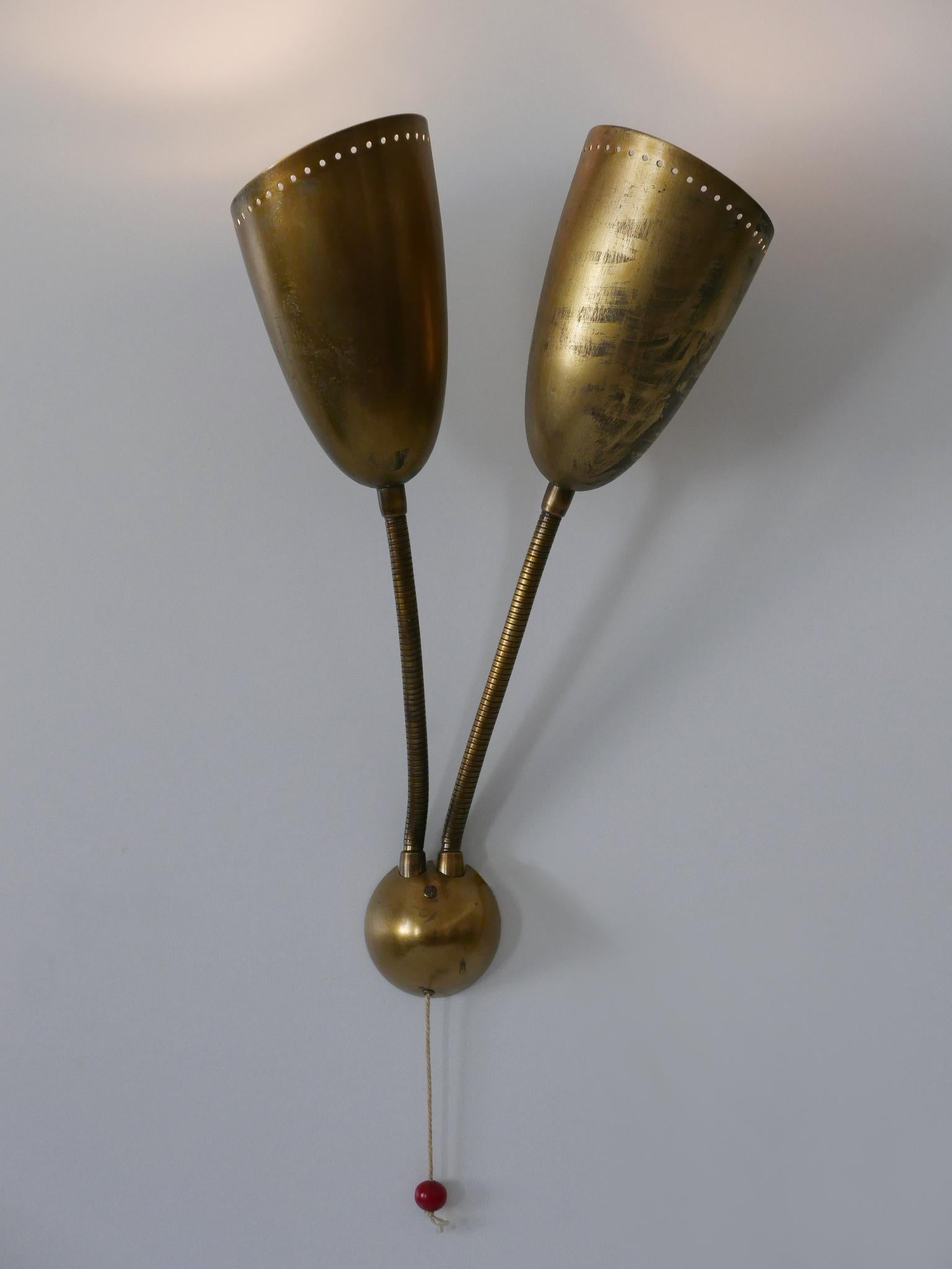 Rara lámpara de pared o aplique moderno de mediados de siglo de Günter Trieschmann Alemania Años 50 Alemán en venta