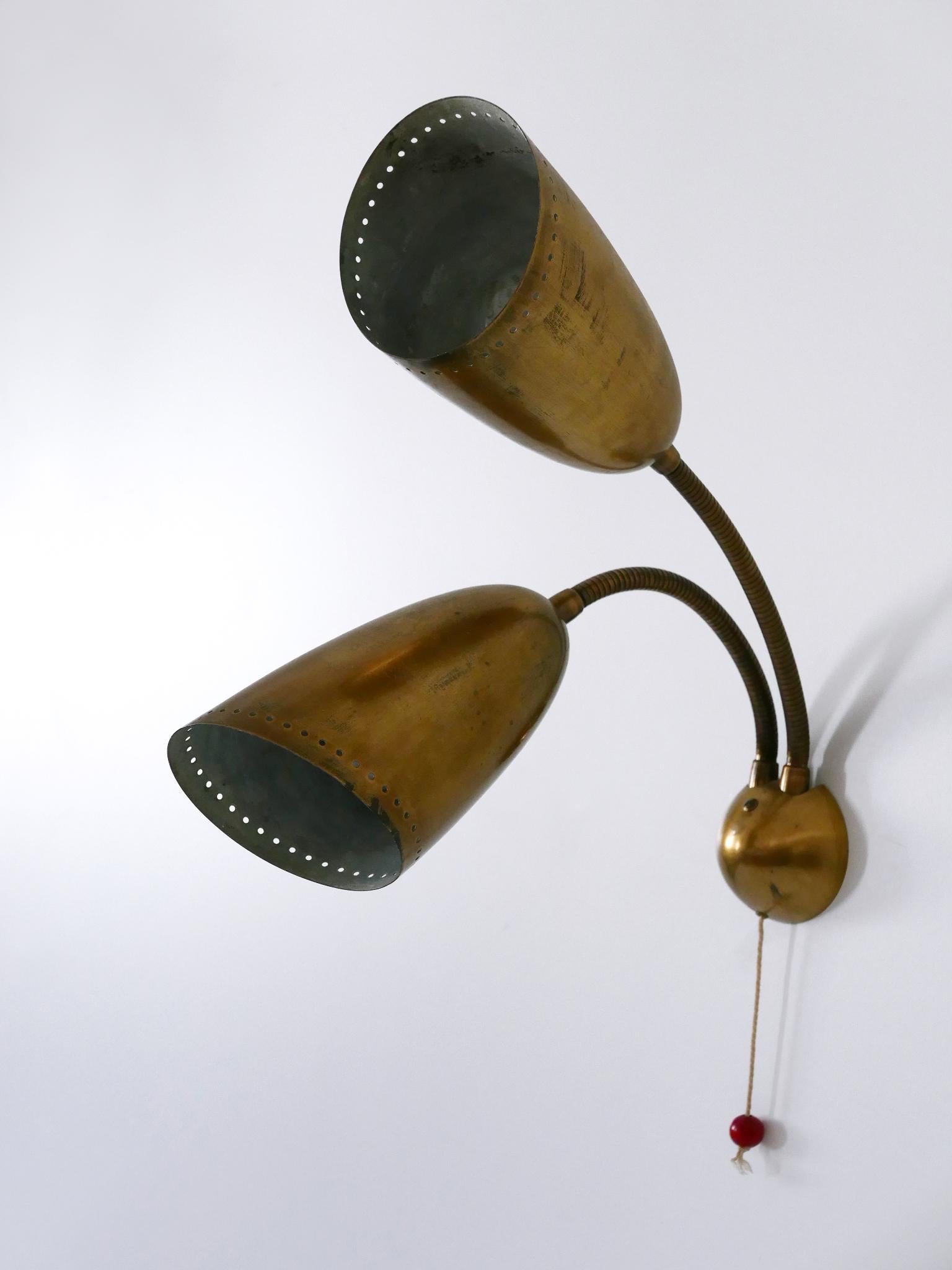 Rara lámpara de pared o aplique moderno de mediados de siglo de Günter Trieschmann Alemania Años 50 en venta 2